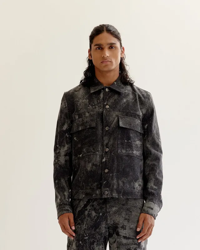 COUNTRYMADE Jackets Skin Textured Batik Denim Jacket veste denim texturée