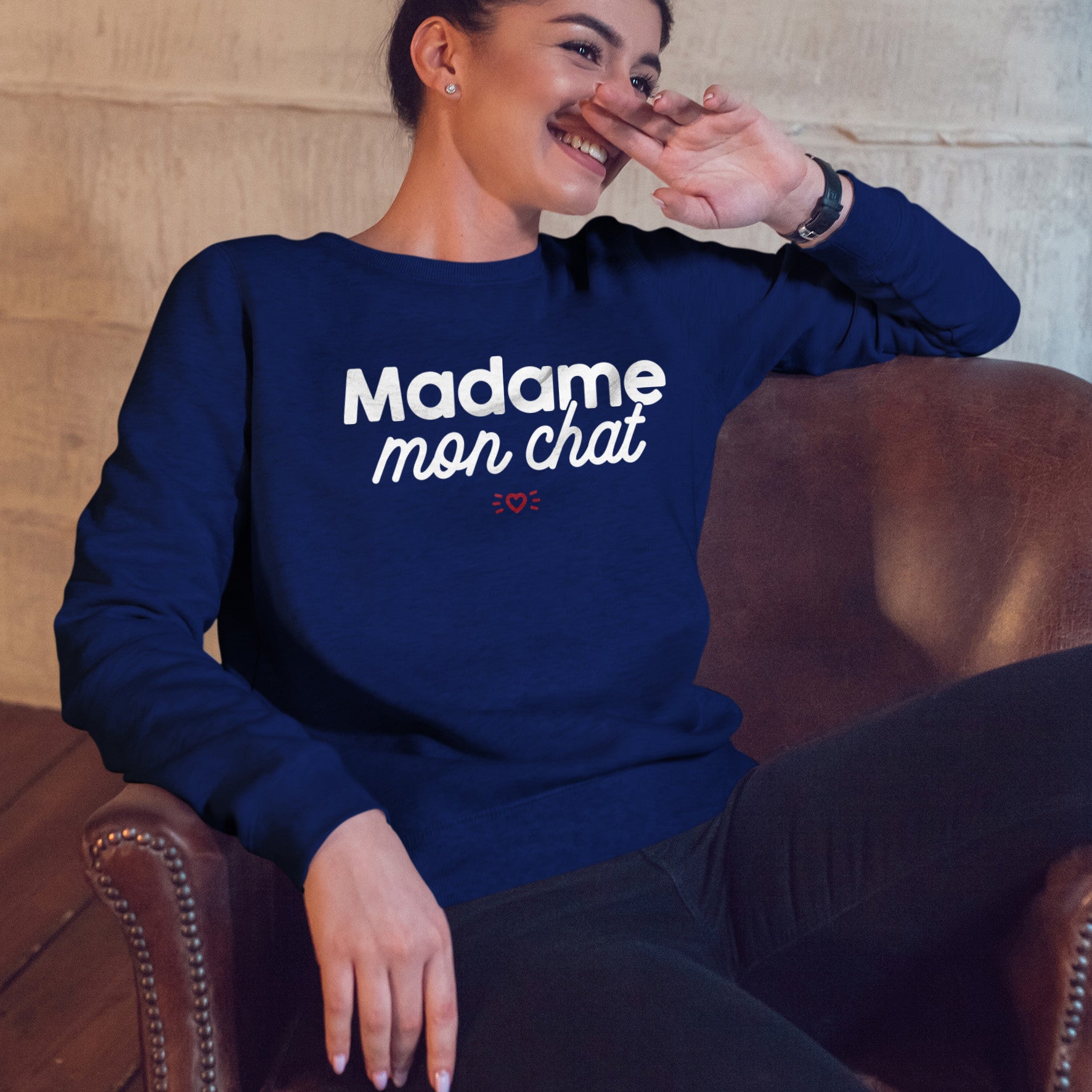 Juste Un T-shirt Sweats Imprimés Madame Mon Chat sweat femme
