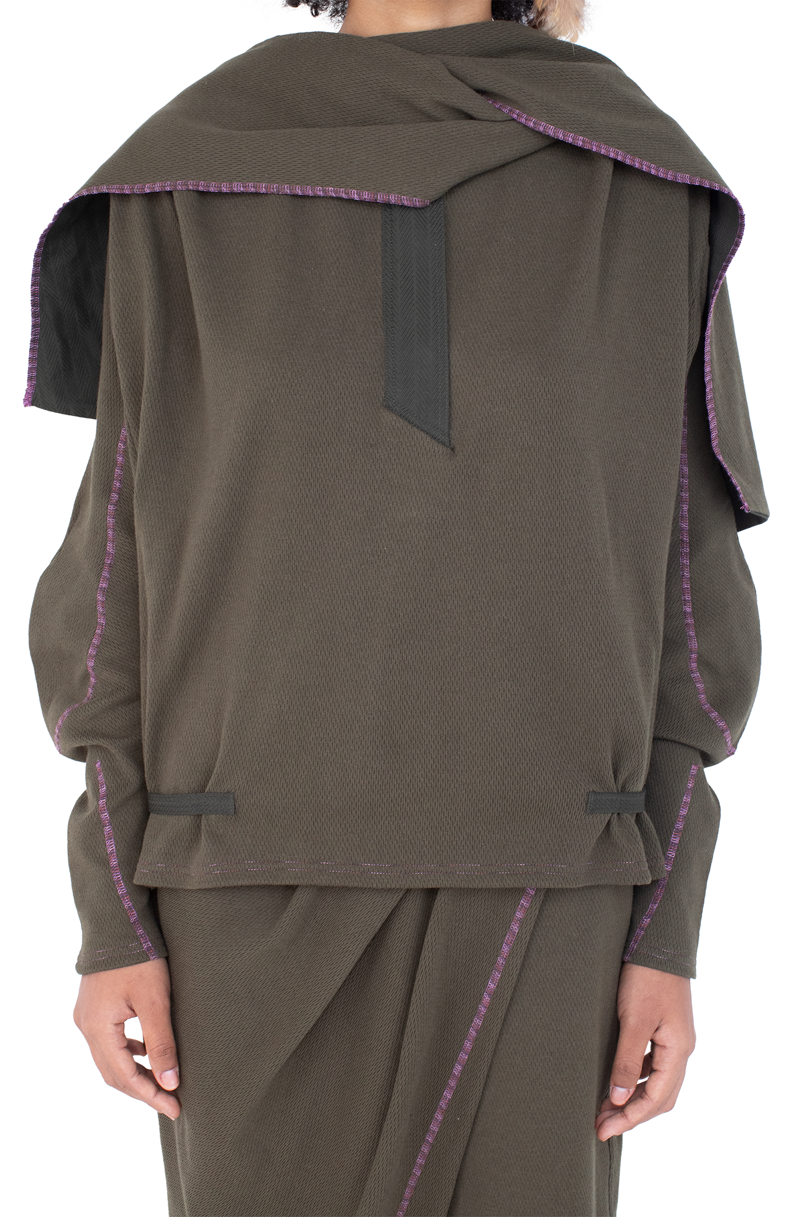 Kiko Kostadinov Tops PETREL Hooded Pullover pull Cedar Green coton