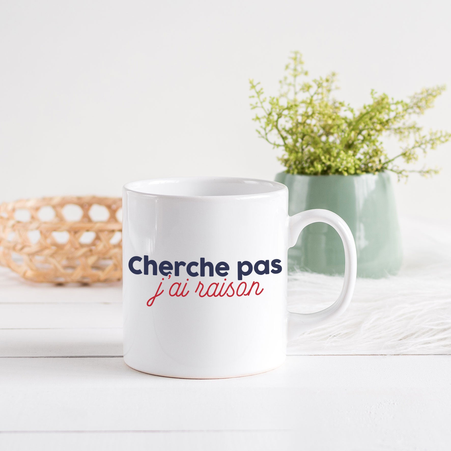Juste Un T-shirt Mugs Cherche pas j'ai raison mug humour