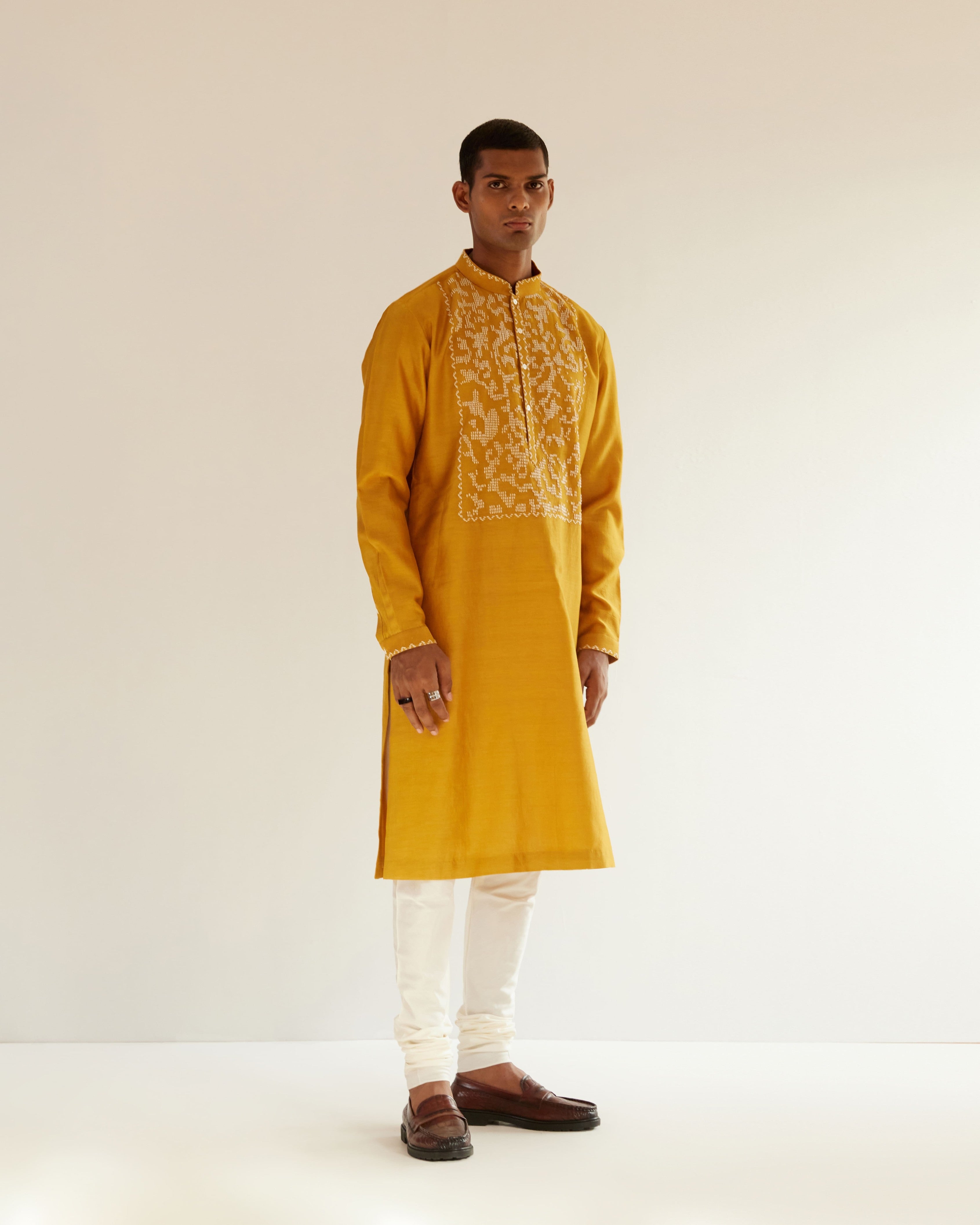 COUNTRYMADE Kurtas Camo-Block Yoke Embroidery Kurta Set XS à XXL brodé