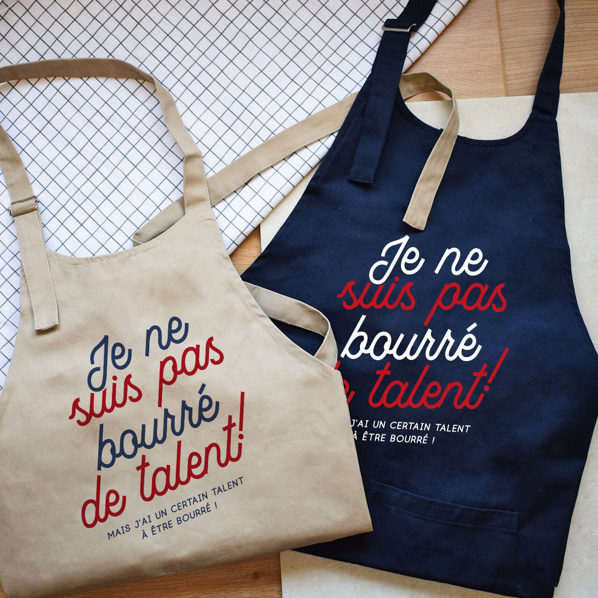 Juste Un T-shirt Tabliers Je ne suis pas bourré de talent tablier humour