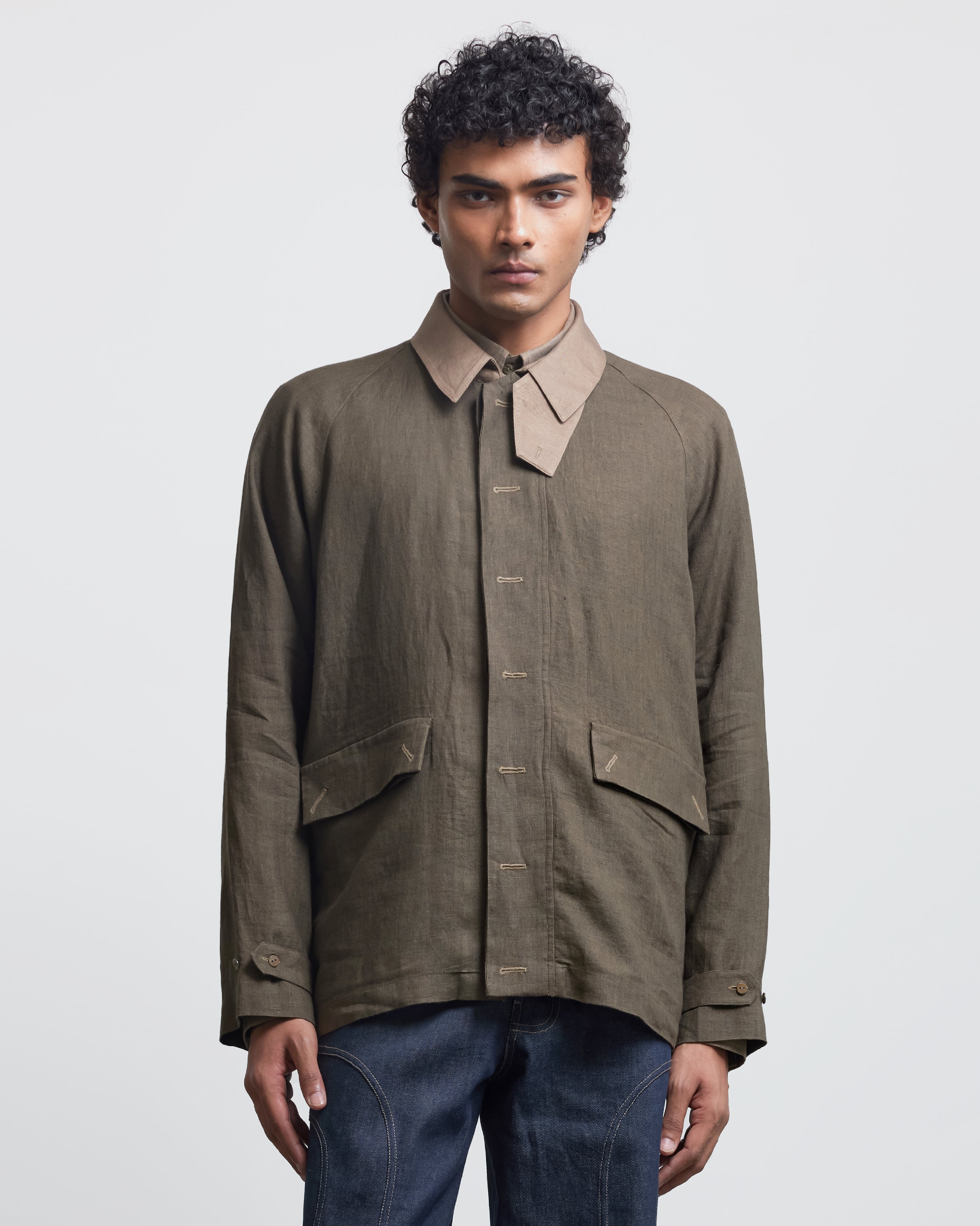 COUNTRYMADE Jackets FAUX BUTTONHOLE WORKWEAR JACKET veste lin brodée