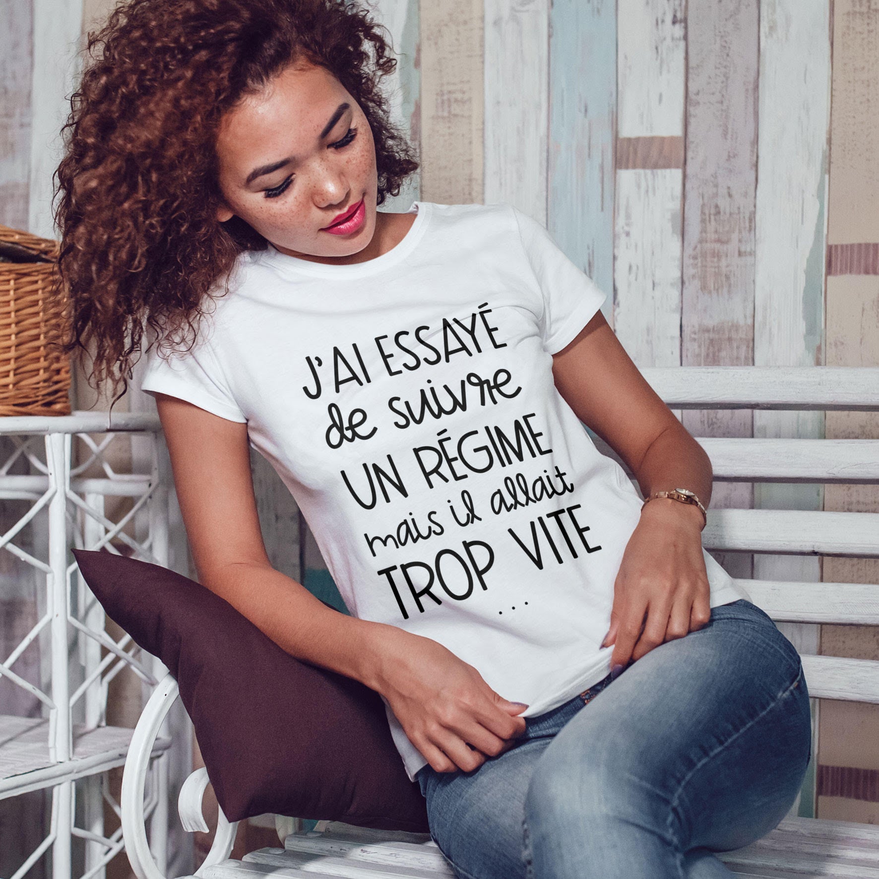 Juste Un T-shirt T-shirts Imprimés J'ai essayé de suivre un régime t-shirt imprimé femme