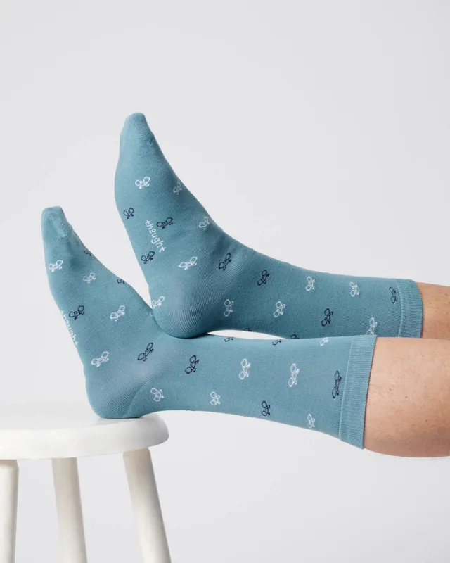 Sourire Multicolore Chaussettes homme chaussettes motif vélo bambou bleu indigo et ciel taille 40/44