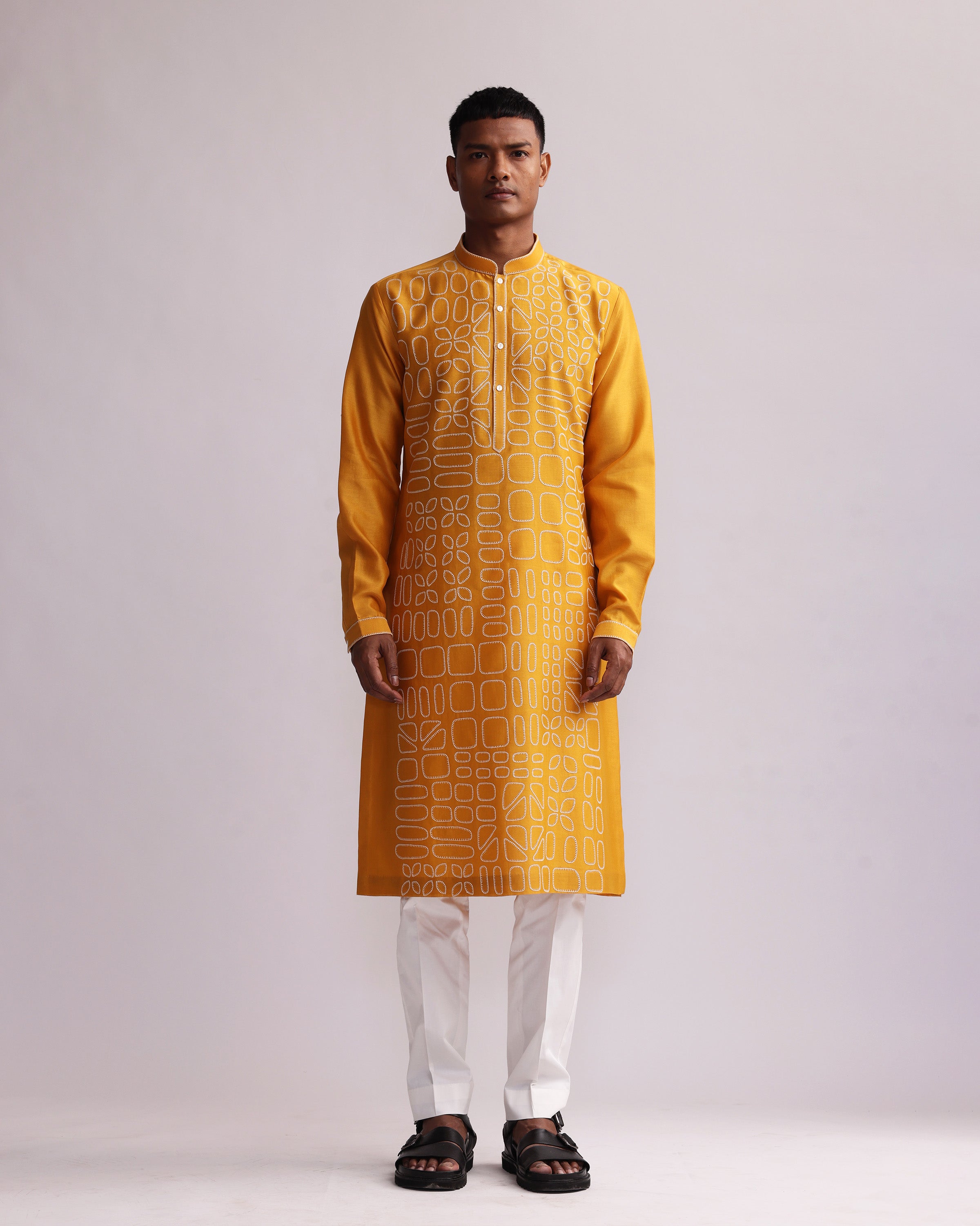 COUNTRYMADE Kurtas SHADOW BLOCK KURTA SET kurta chanderi brodé