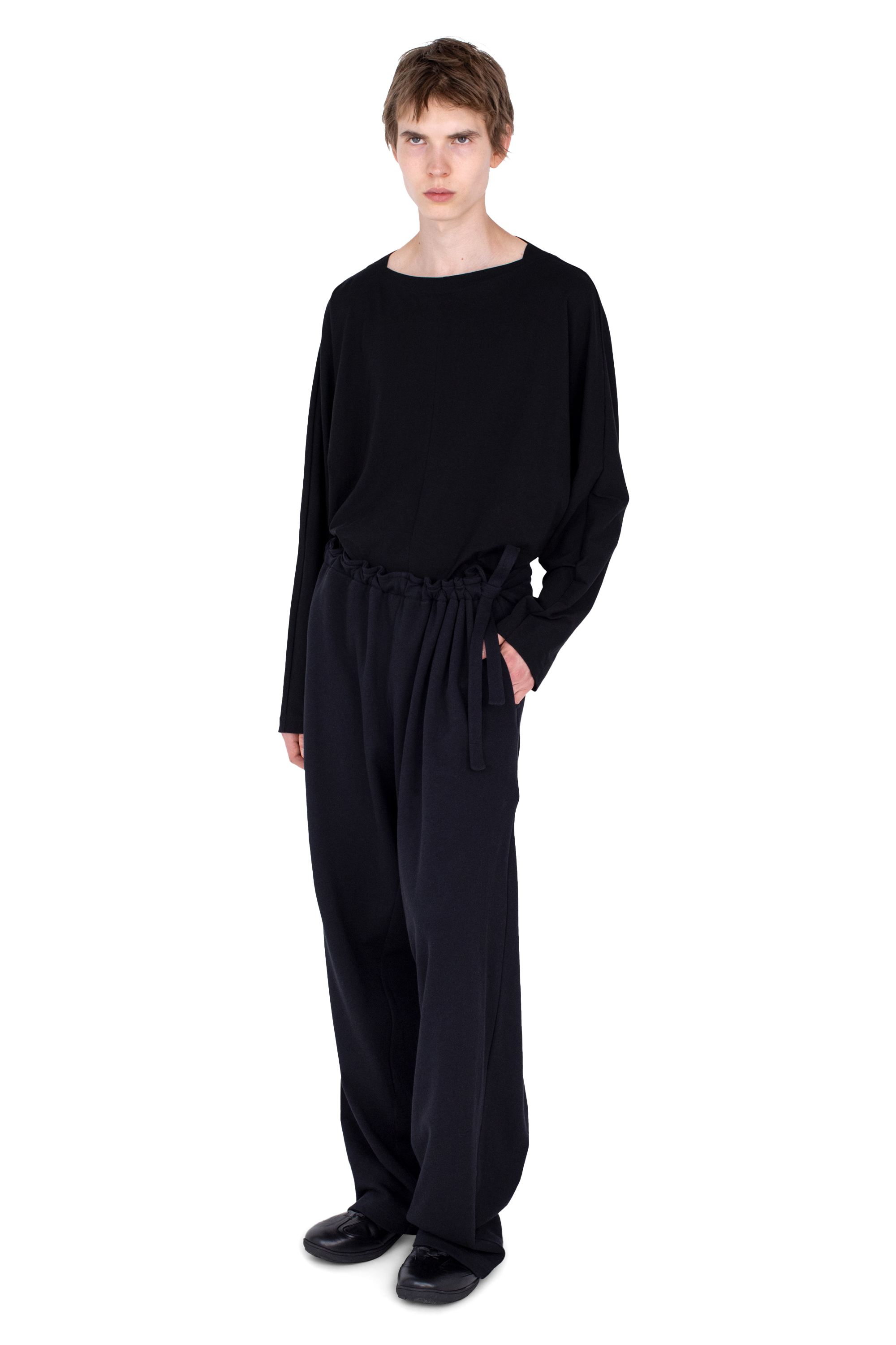 Kiko Kostadinov Bottoms OSCAR Wide Trousers pantalon noir Smooth Black OS jersey