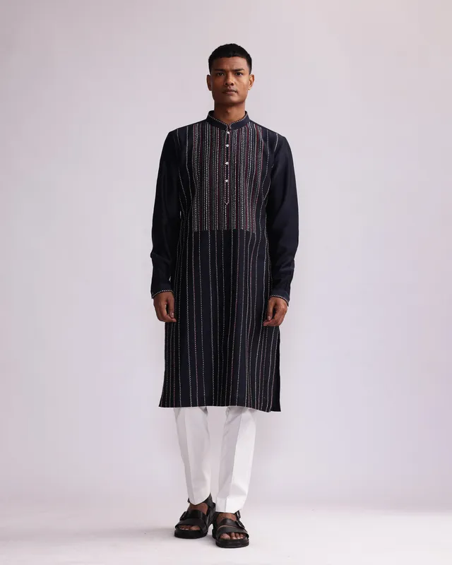 COUNTRYMADE Kurtas TERRA TRIBE HAND EMBROIDERED KURTA SET kurta Chanderi