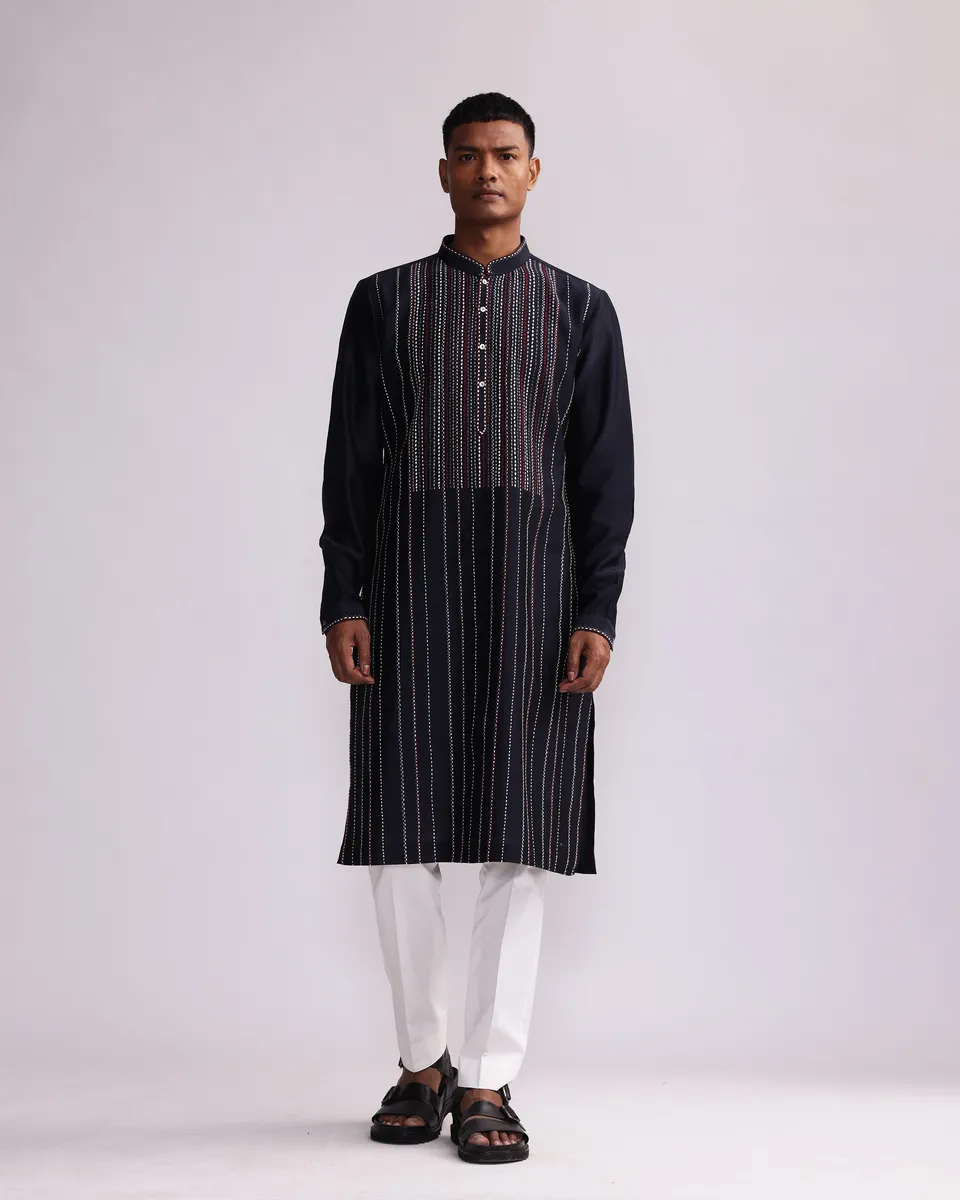 COUNTRYMADE Kurtas TERRA TRIBE HAND EMBROIDERED KURTA SET kurta Chanderi