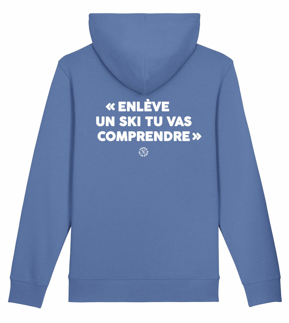 Juste Un T-shirt Sweats à Capuche Enlève un ski sweat bleu clair