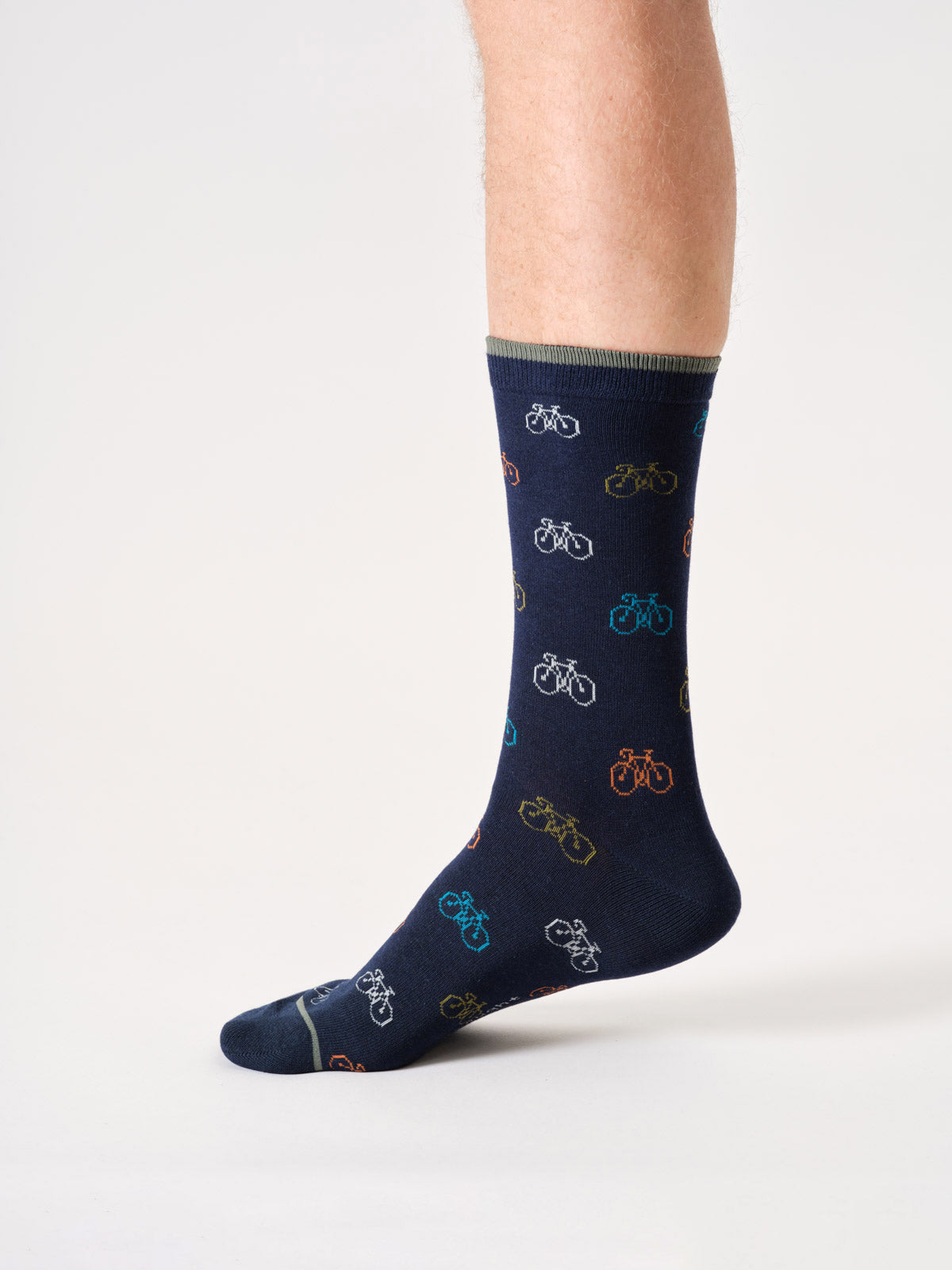 Sourire Multicolore Chaussettes homme Chaussettes vélos bleu marine bambou 40/44