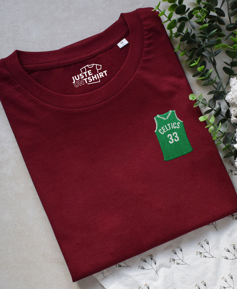 Juste Un T-shirt T-shirts Brodés Boston Celtics t-shirt blanc brodé
