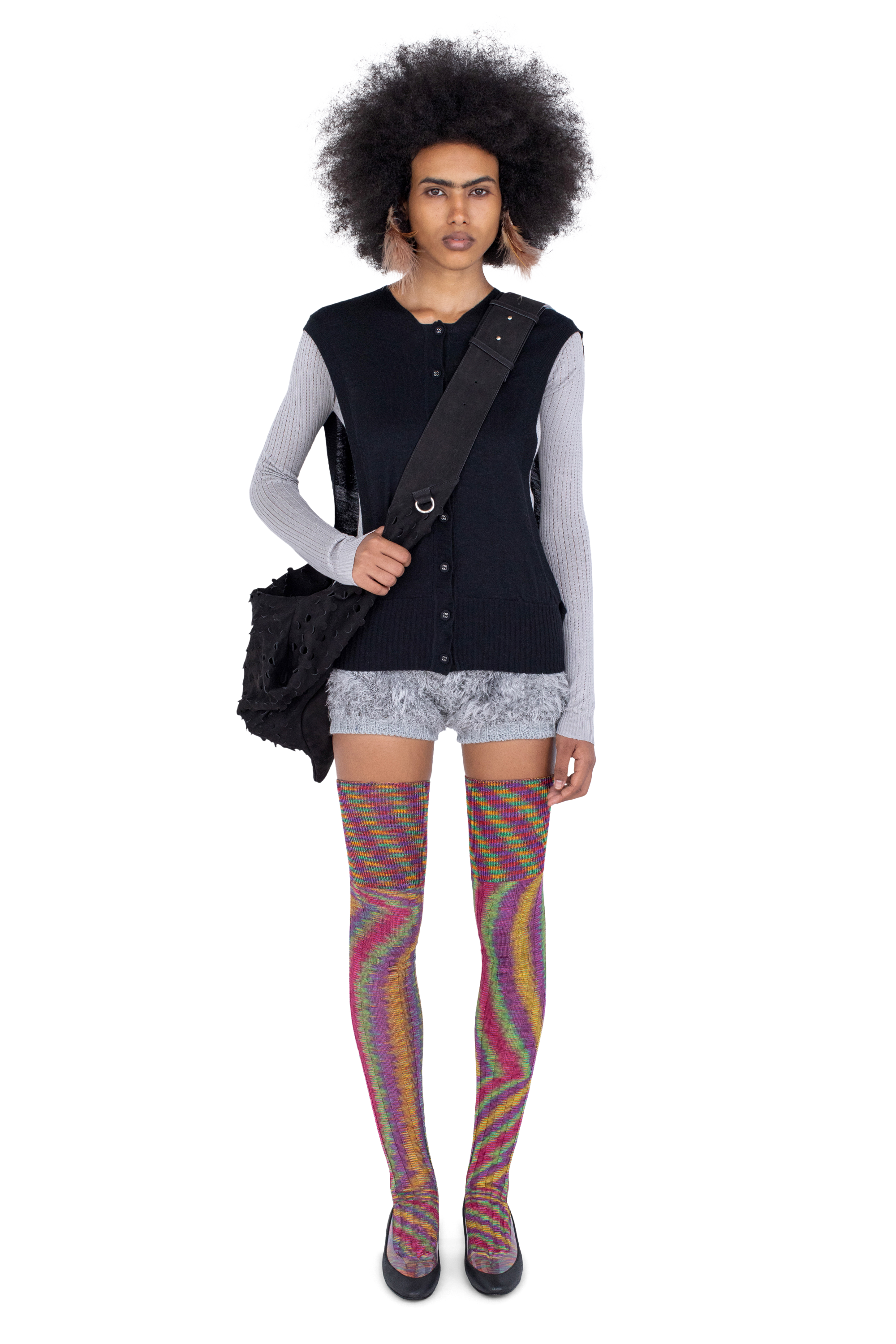 Kiko Kostadinov Accessories SITELLA Thigh High Socks chaussettes hautes Rainbow Space Dye viscose