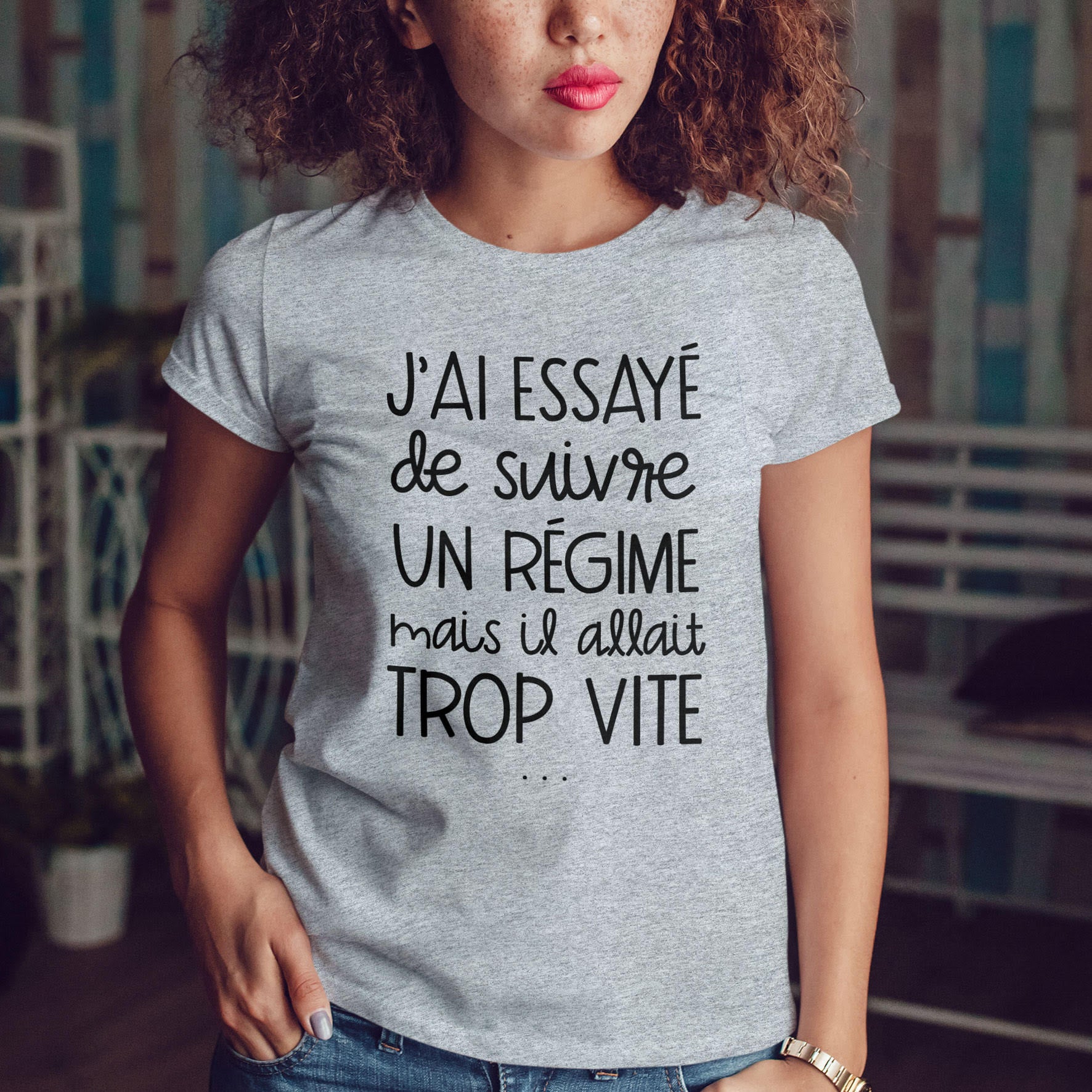 Juste Un T-shirt T-shirts Imprimés J'ai essayé de suivre un régime t-shirt imprimé femme