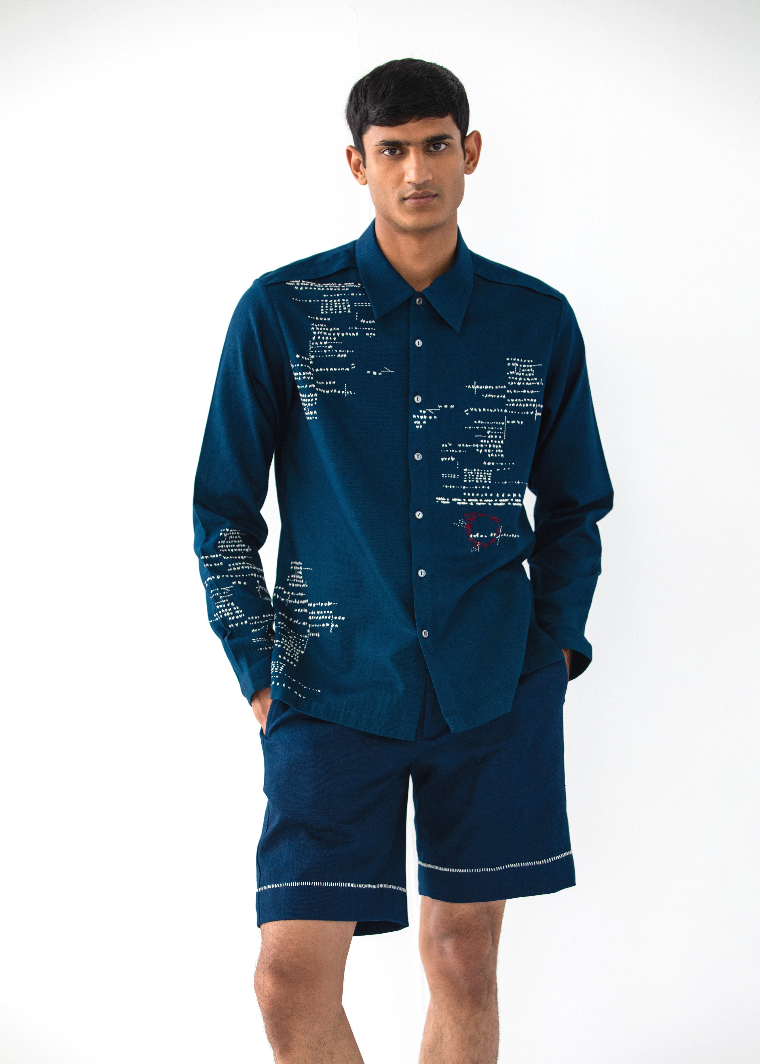 COUNTRYMADE Shirts ASEMIC FULL-SLEEVED chemise bleu marine denim coton