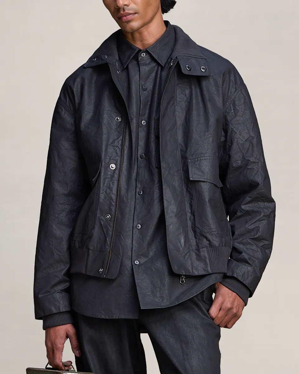 COUNTRYMADE Jackets CRINKLE COATED FLIGHT BOMBER bomber coton enduit