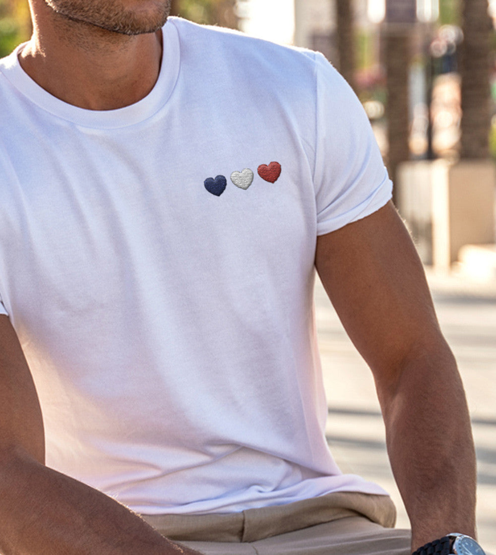 Juste Un T-shirt T-shirts Brodés Coeur France t-shirt brodé