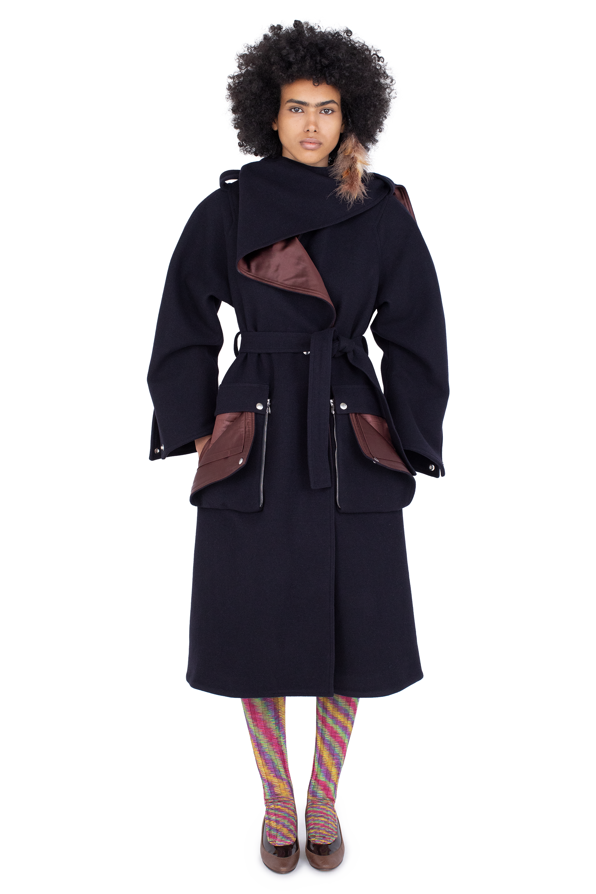 Kiko Kostadinov Outerwear SISKIN Hooded Coat manteau Midnight Blue