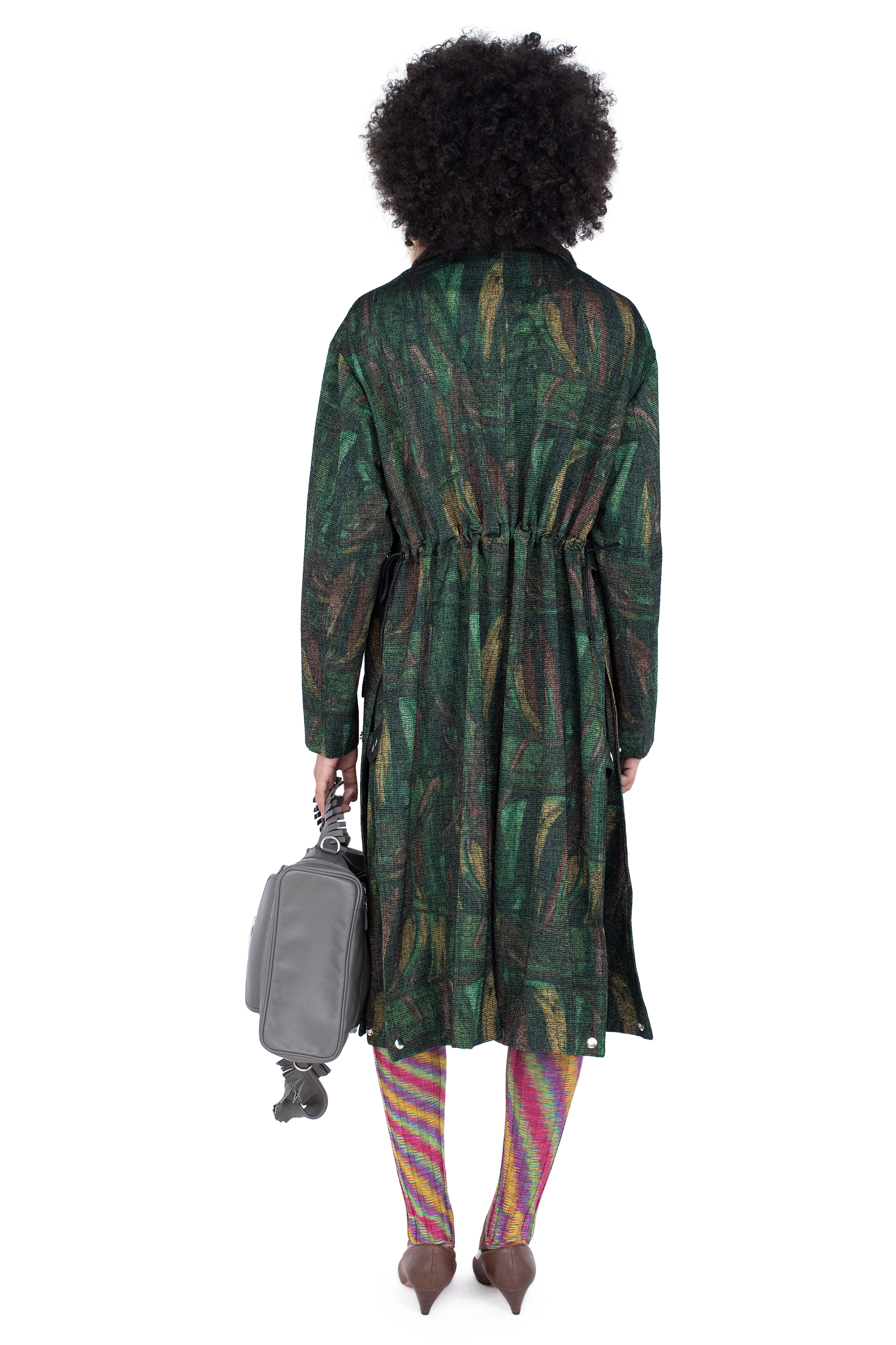 Kiko Kostadinov Outerwear OSPREY manteau imprimé plumes, taille réglable