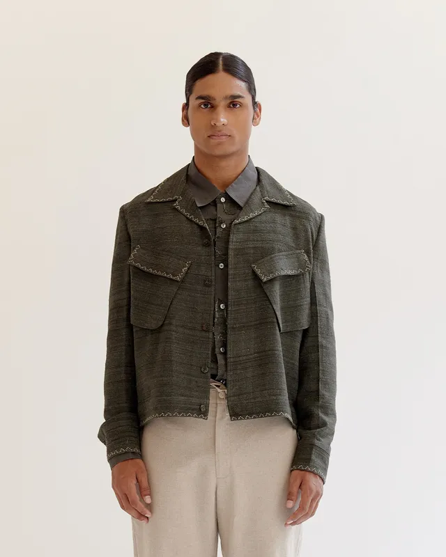 COUNTRYMADE Jackets Vintage cropped military Jacket veste courte brodée