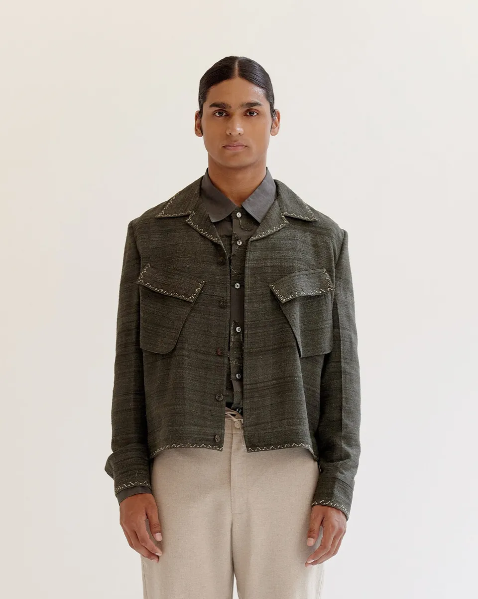 COUNTRYMADE Jackets Vintage cropped military Jacket veste courte brodée