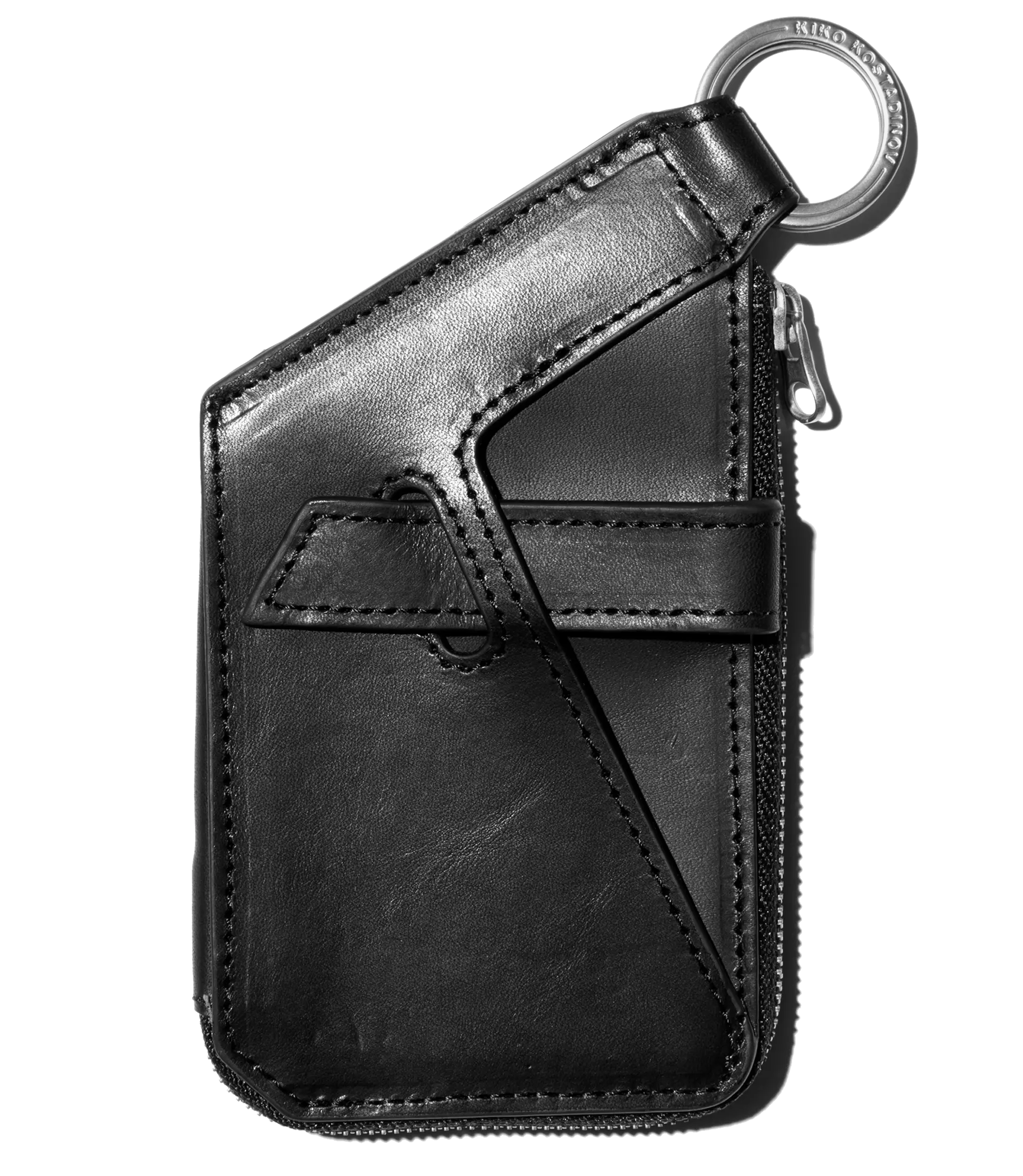 Kiko Kostadinov Bags OHNE Wallet portefeuille Obsidian Black en cuir grainé