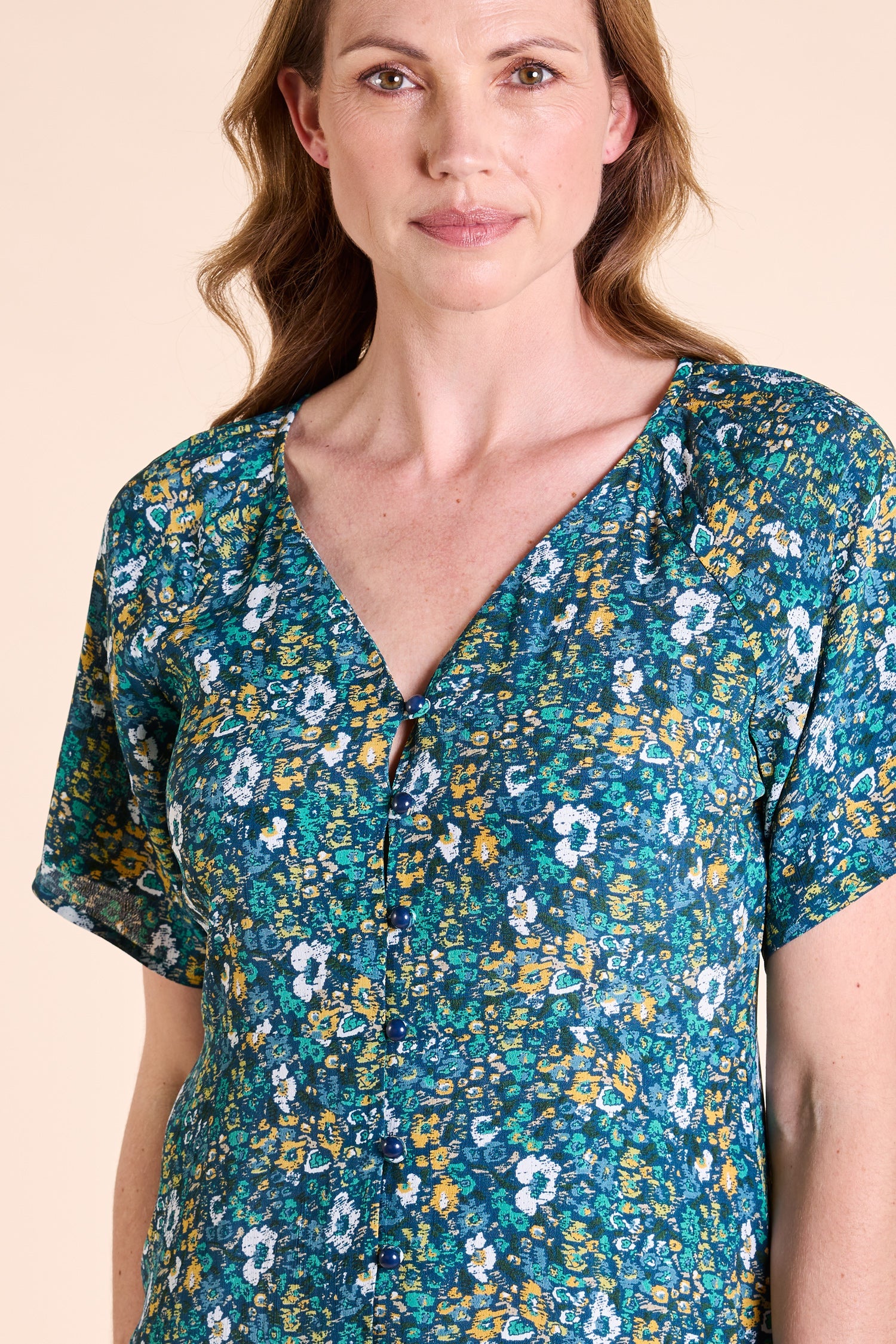 Sourire Multicolore Robes Neptune robe midi bleue et verte en viscose