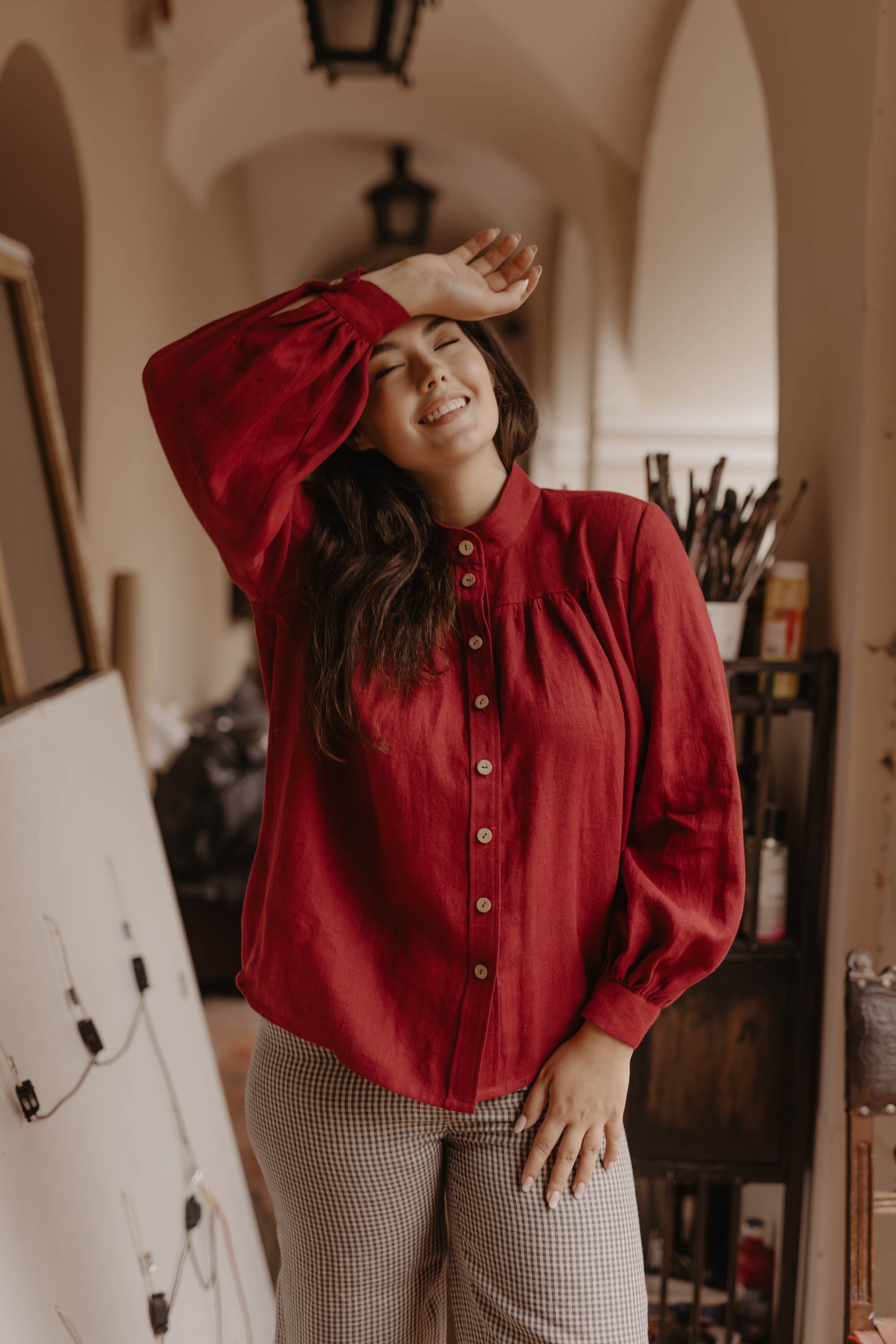 Laumė linen Linen Tops Indraja chemise en lin femme XS blanc crème