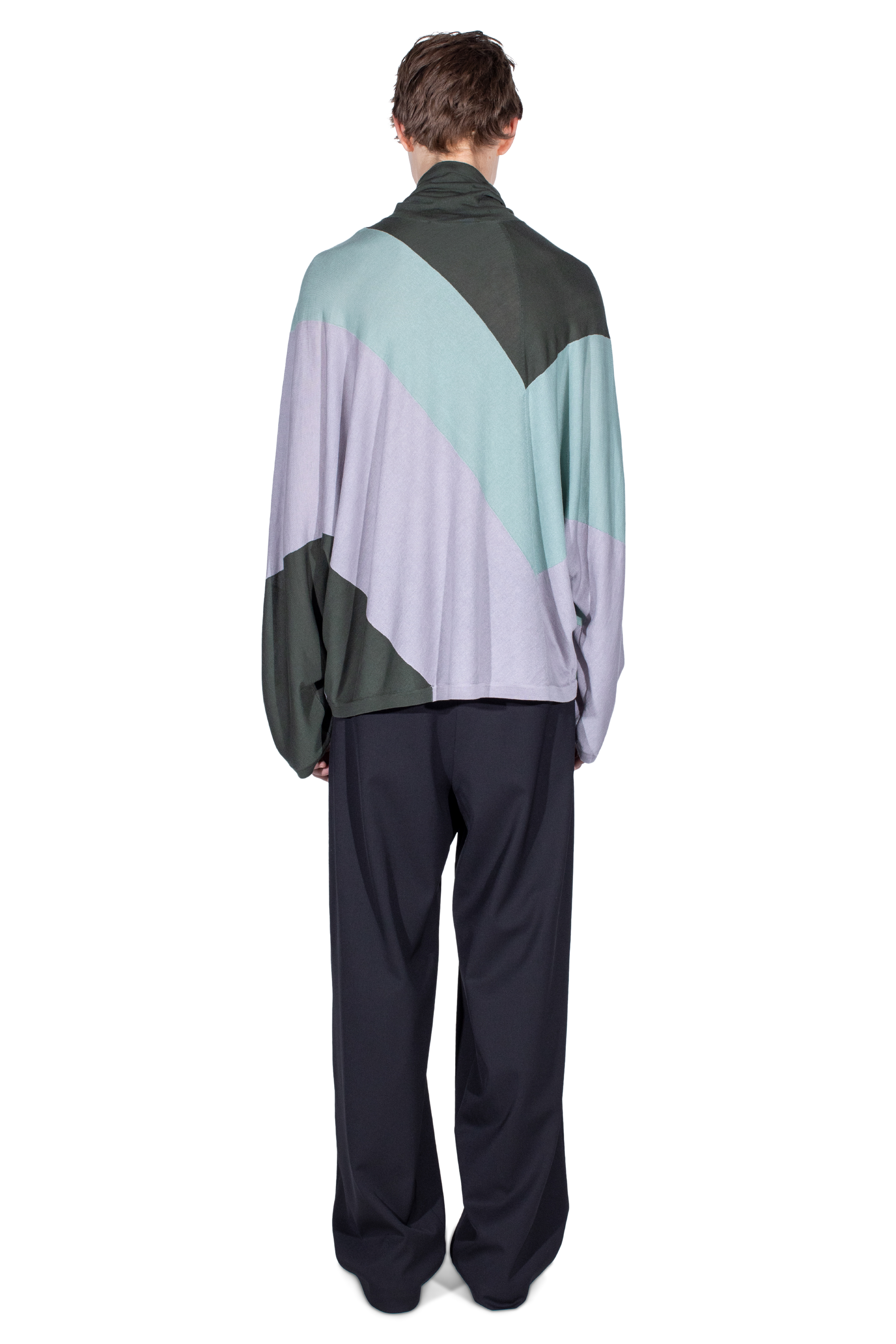 Kiko Kostadinov Knitwear SIGO Knit Pullover Pine 44 col roulé en Tencel soie