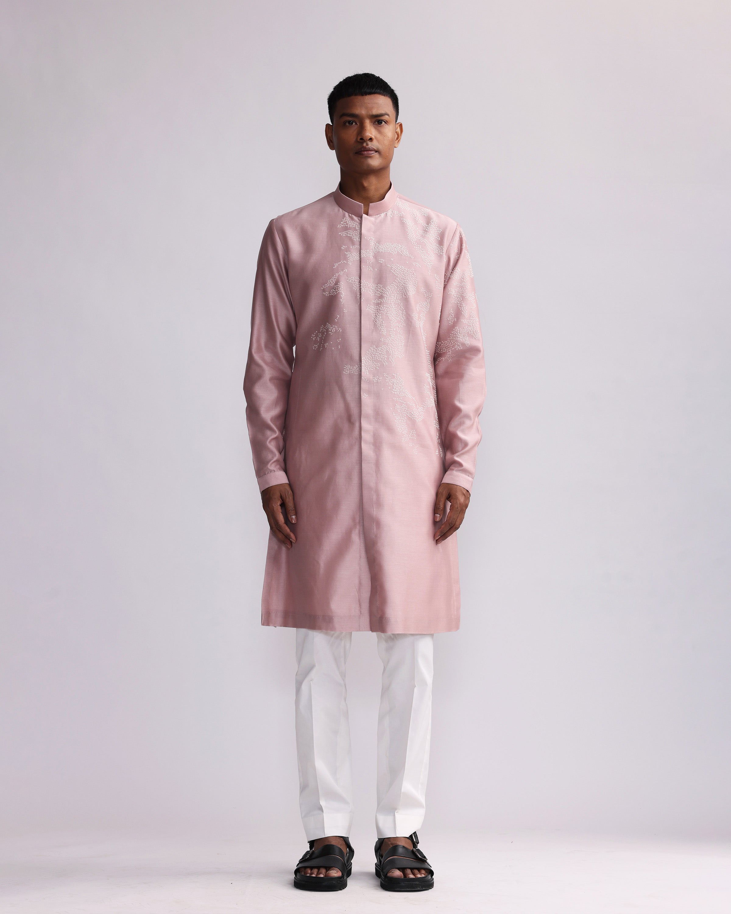 COUNTRYMADE Kurtas SHADOW CAMO PLACEMENT FRONT OPEN KURTA SET ensemble kurta brodé