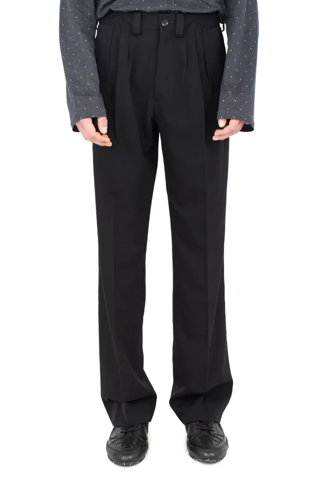 Kiko Kostadinov Bottoms CSOMOR Trousers pantalon noir en laine