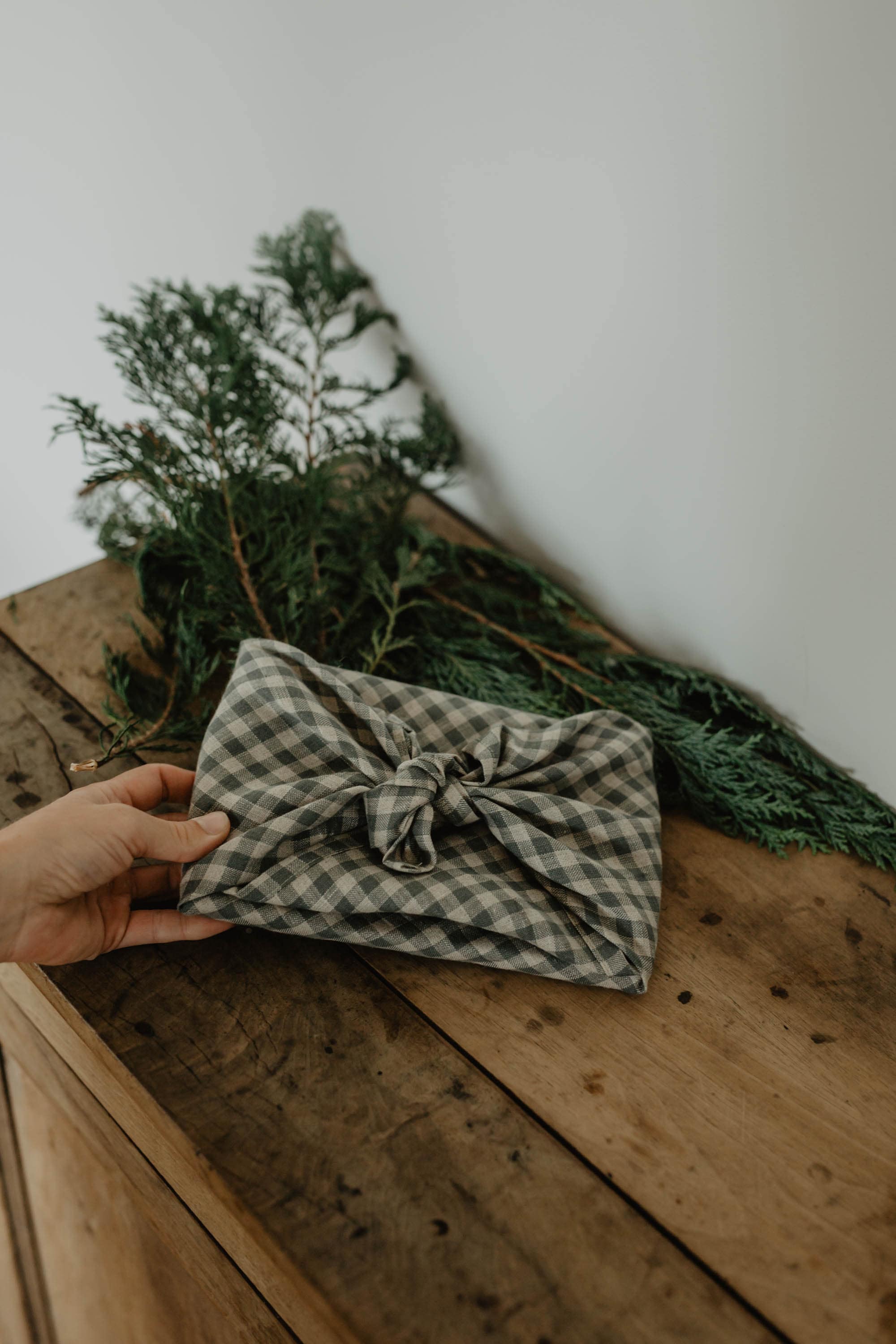 Laumė linen Christmas Linen furoshiki en lin réutilisable