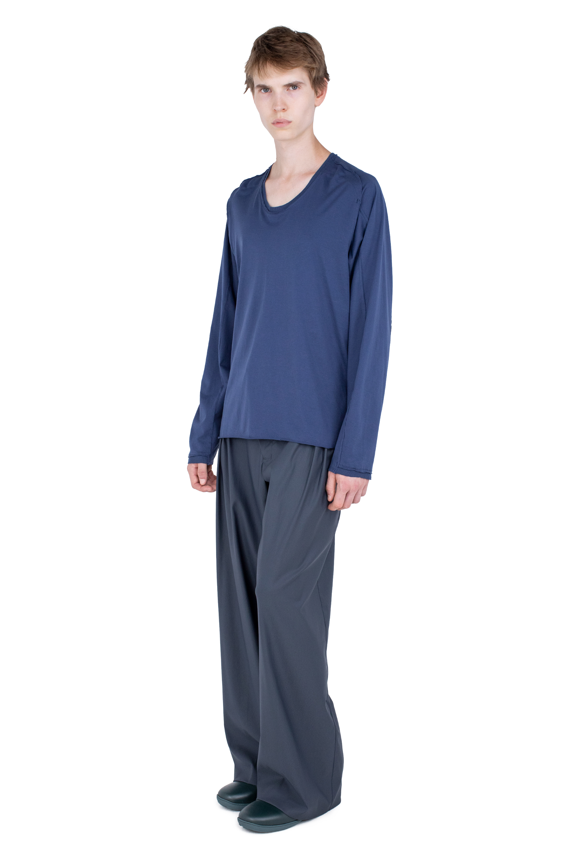 Kiko Kostadinov Tops ASTRO Long Sleeve Top haut Ink Blue coton mercerisé