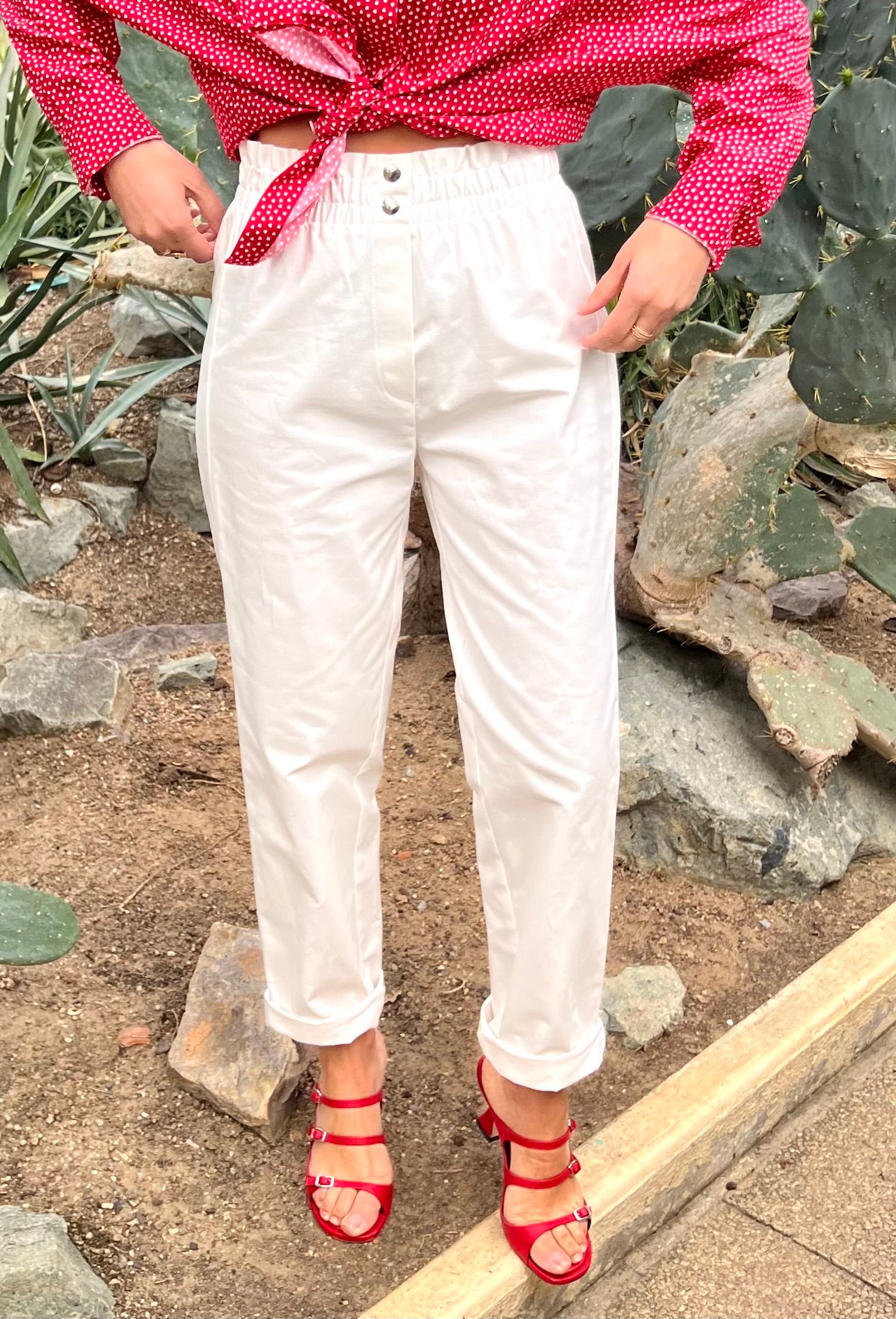 PANTRUCHE Pantalons Pantalon GIPSY blanc taille XS coton carotte