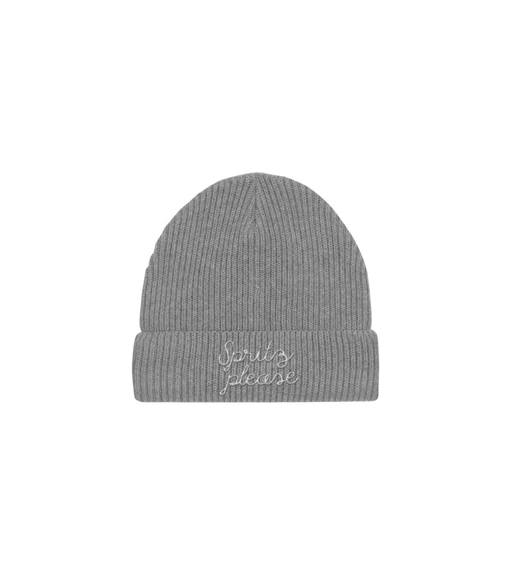Juste Un T-shirt Bonnets Spritz Please bonnet brodé gris chiné