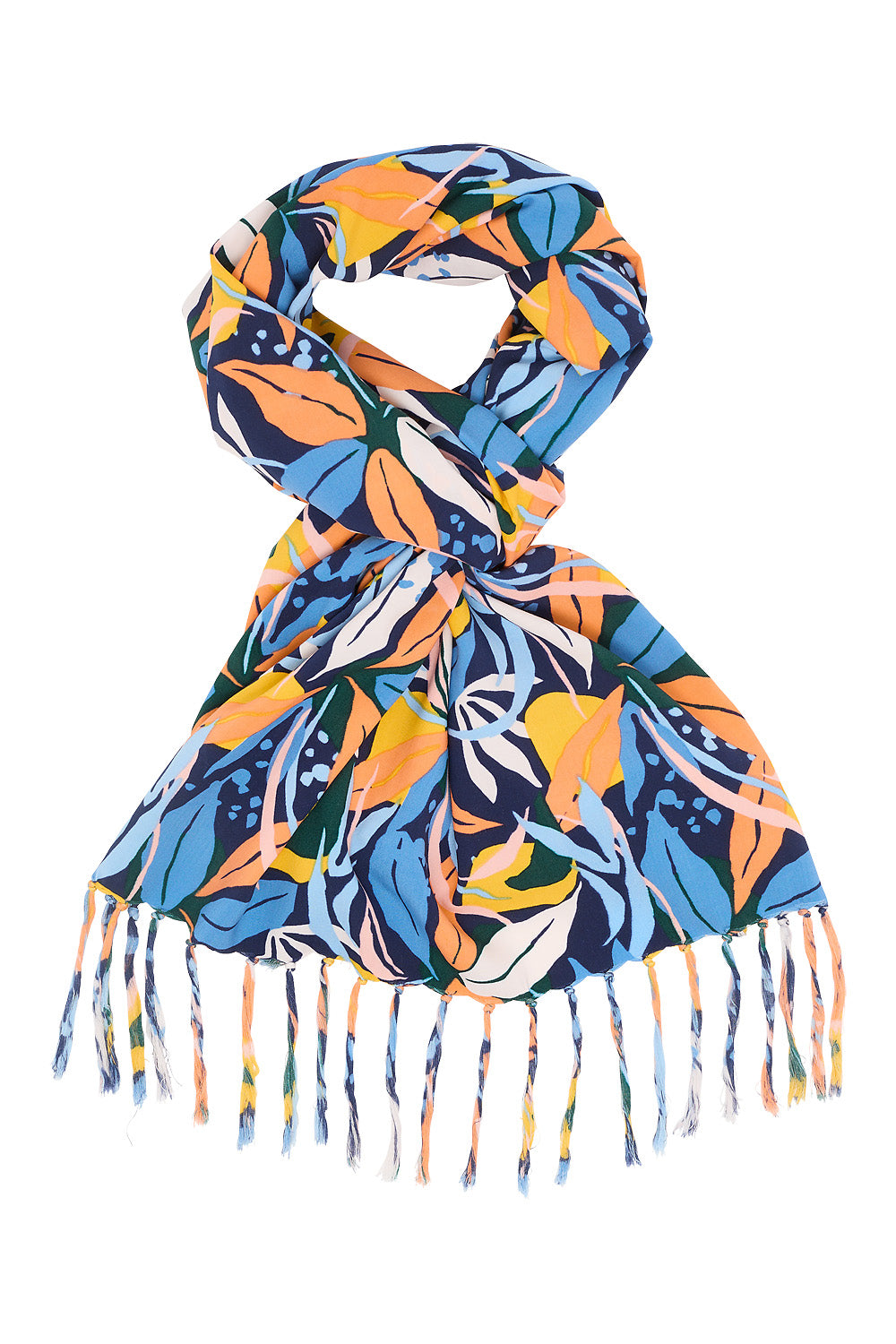 Sourire Multicolore Foulards et Echarpes Foulard Paradise foulard bleu orange 180 x 68 cm EcoVero