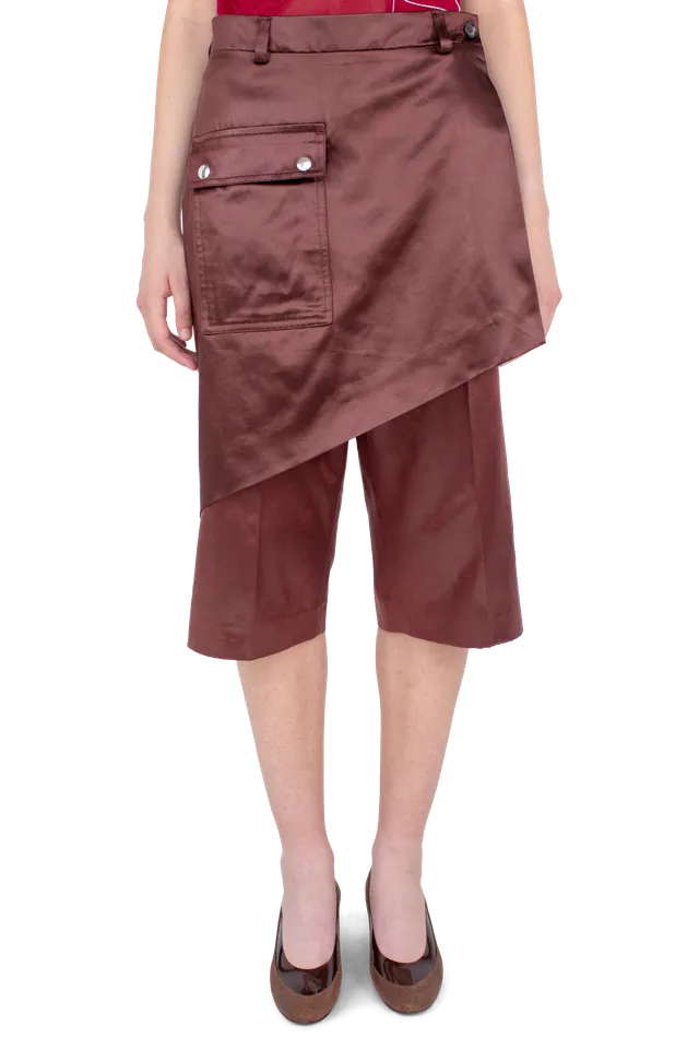 Kiko Kostadinov Bottoms LINNET Wrap Culottes jupe-culotte marron