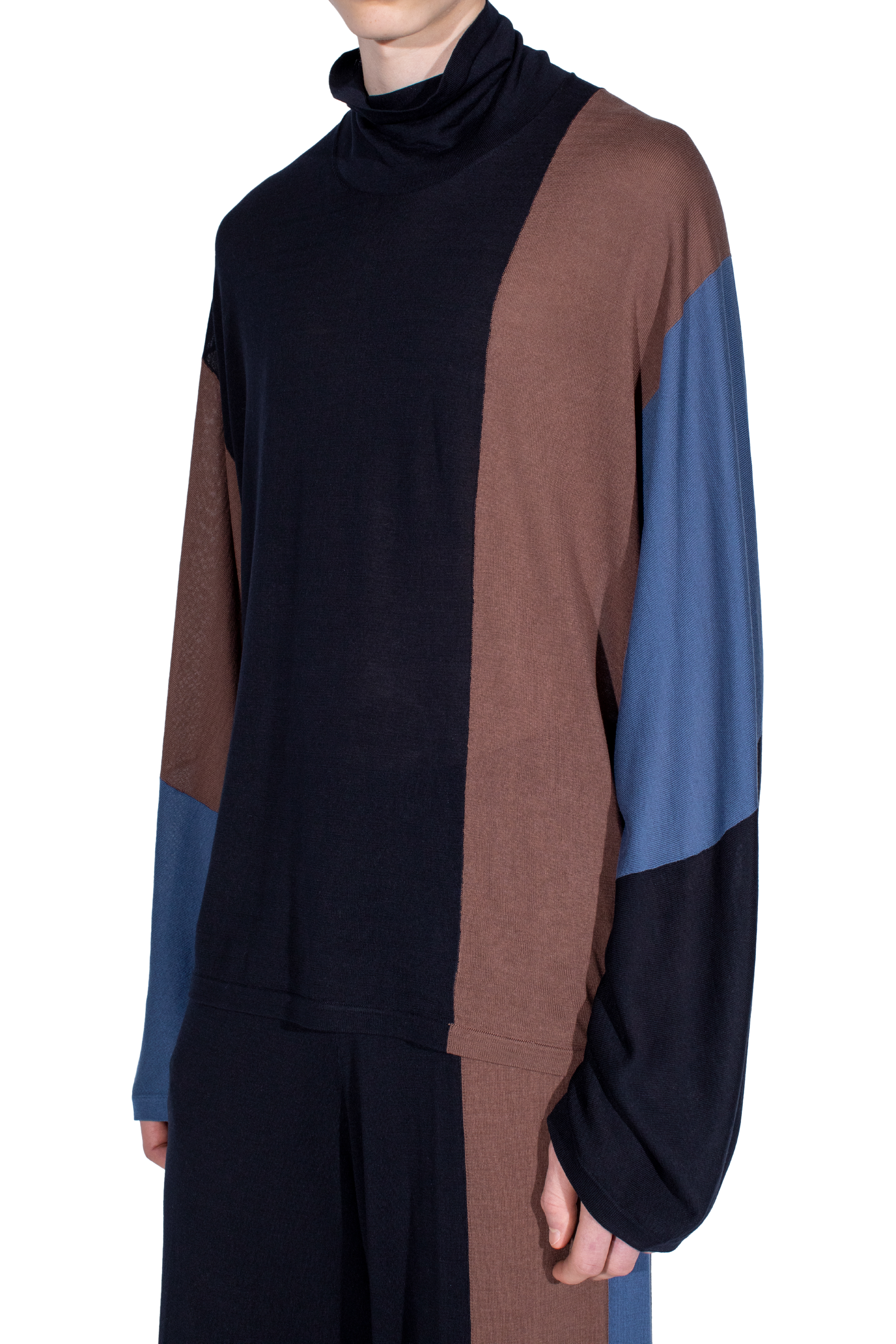 Kiko Kostadinov Knitwear SIGO Knit Pullover pull marron col roulé