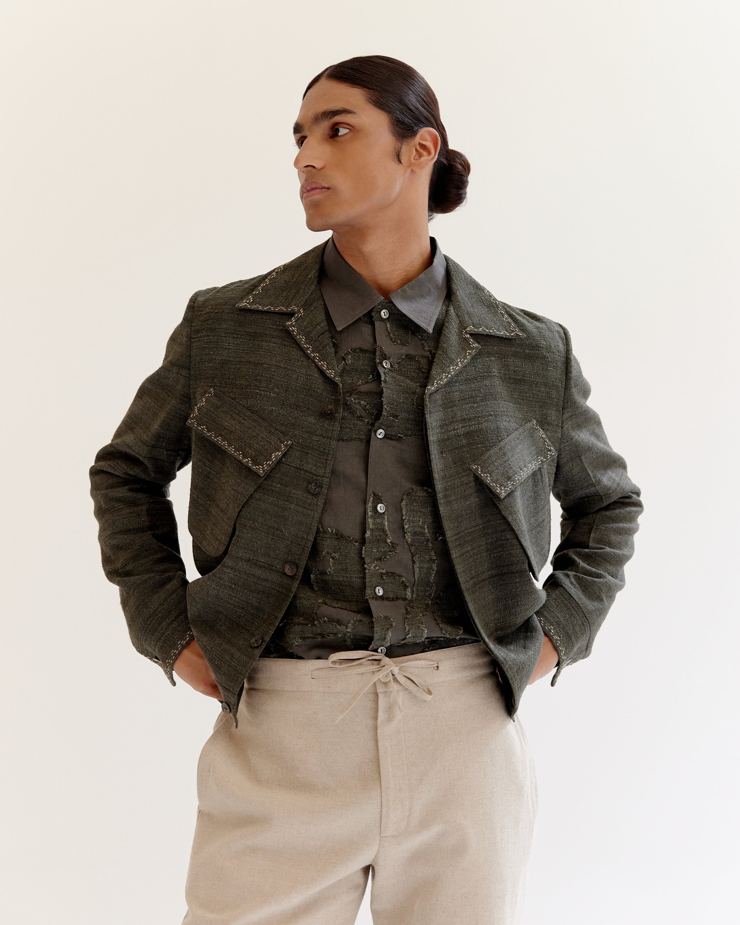 COUNTRYMADE Jackets Vintage cropped military Jacket veste courte brodée