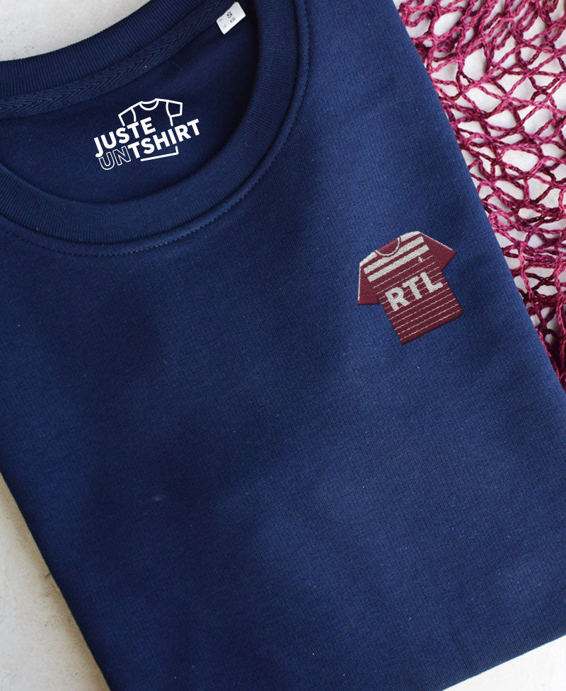 Juste Un T-shirt Sweats Brodés FC Metz sweat brodé gris chiné ou bleu marine
