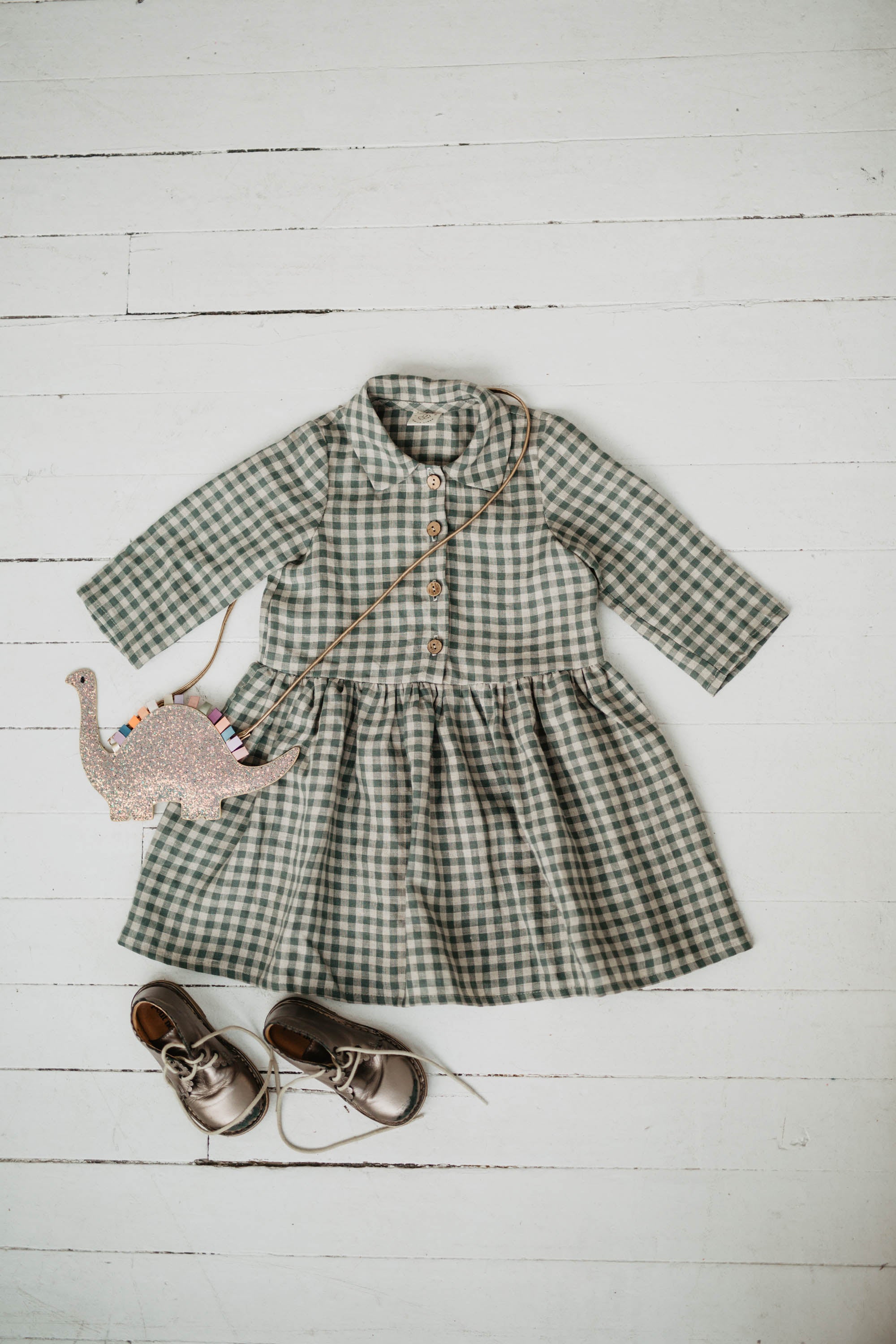 Laumė linen Kids Clothing MEDEINA robe fille en lin 2 ans coloris avoine