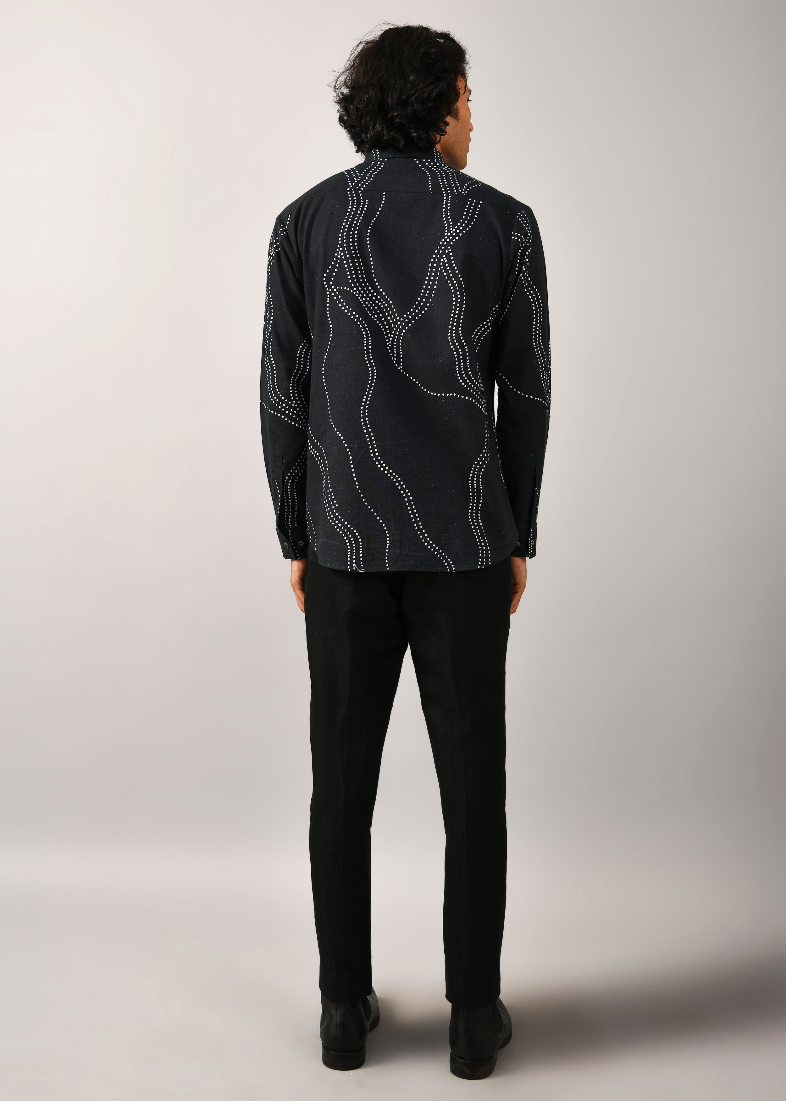 COUNTRYMADE Shirts Constellation Print Shirt chemise noire en coton imprimé