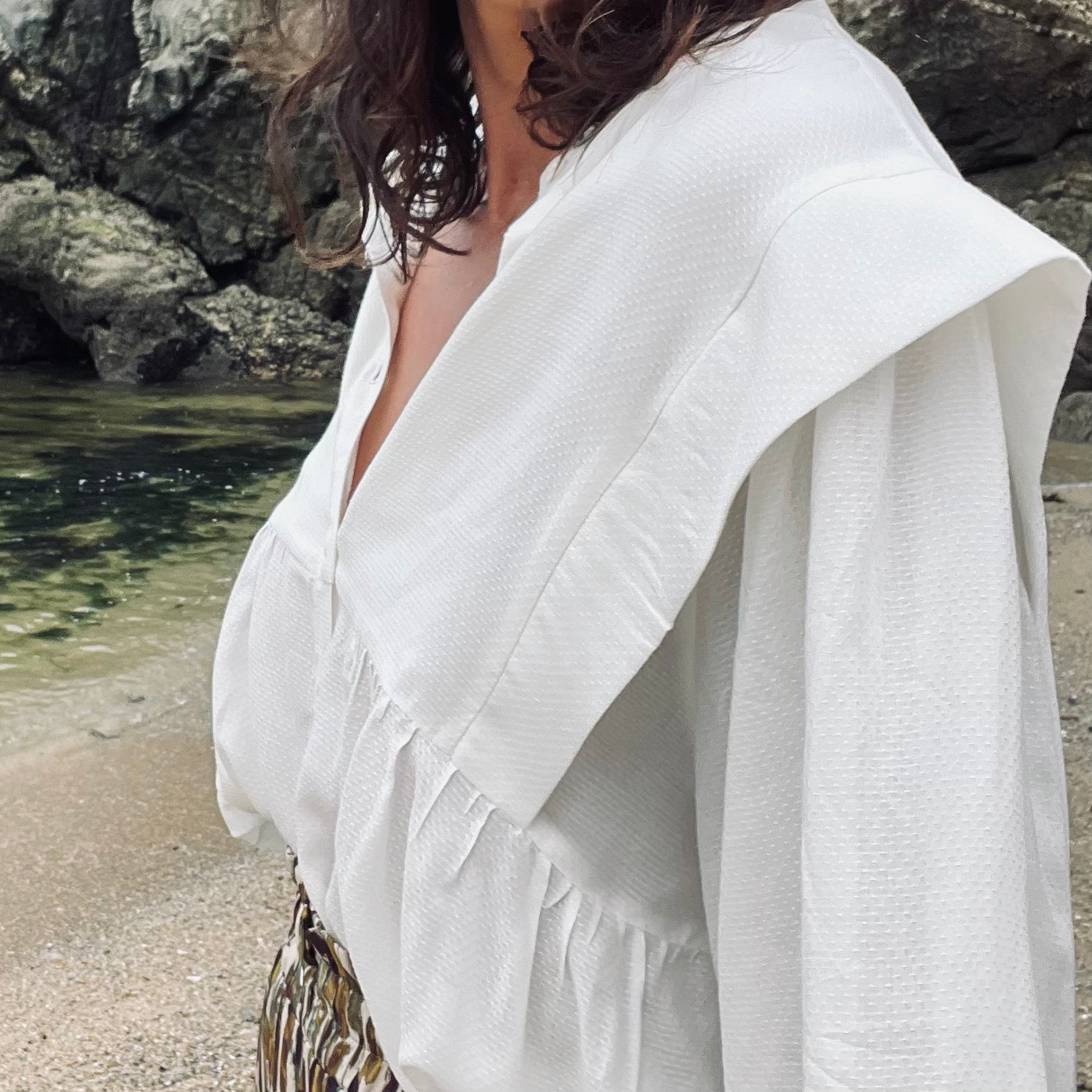 PANTRUCHE Chemises NINA blouse blanche plumetis doublée