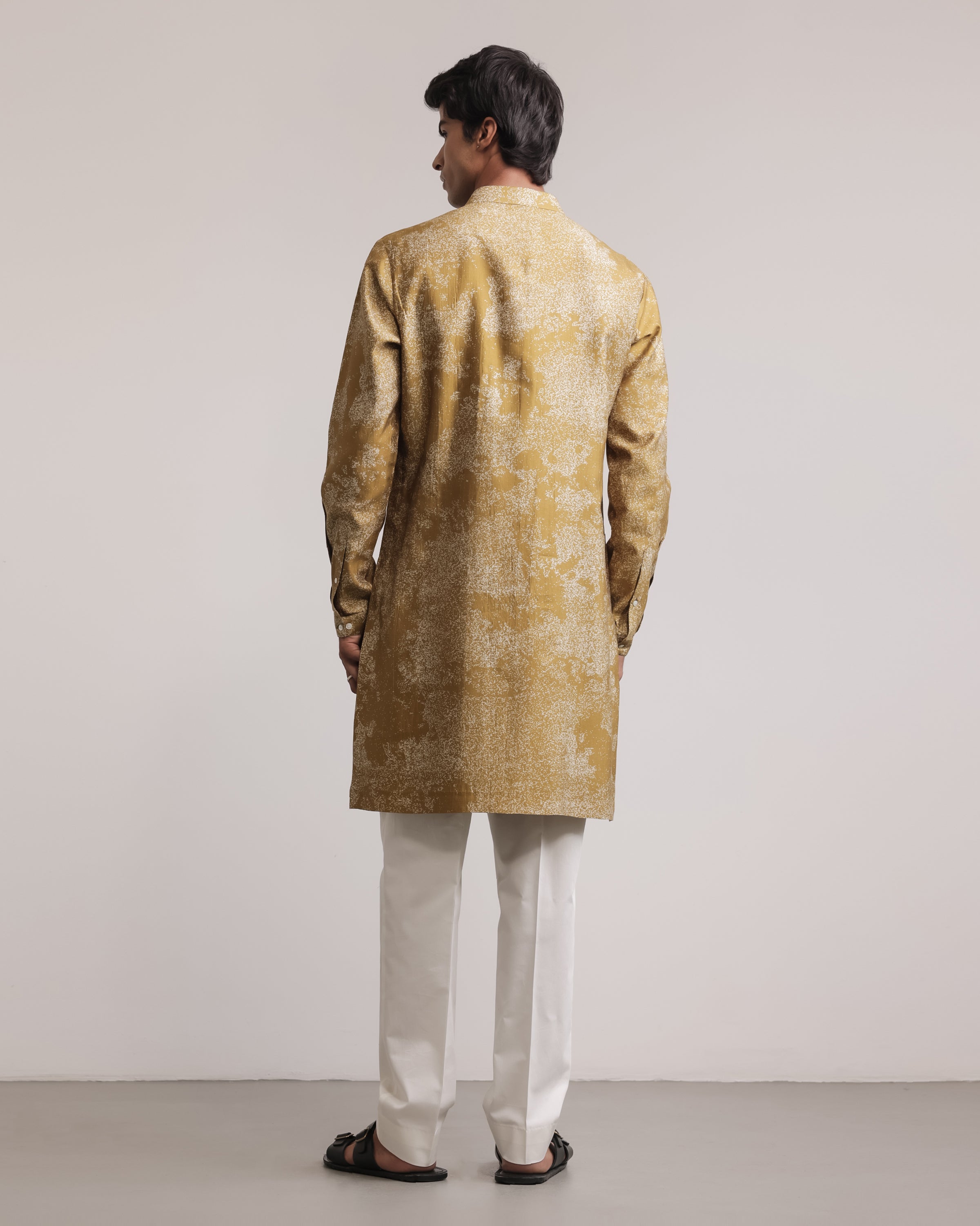 COUNTRYMADE Kurtas Dust Print Silk Kurta kurta en soie imprimé
