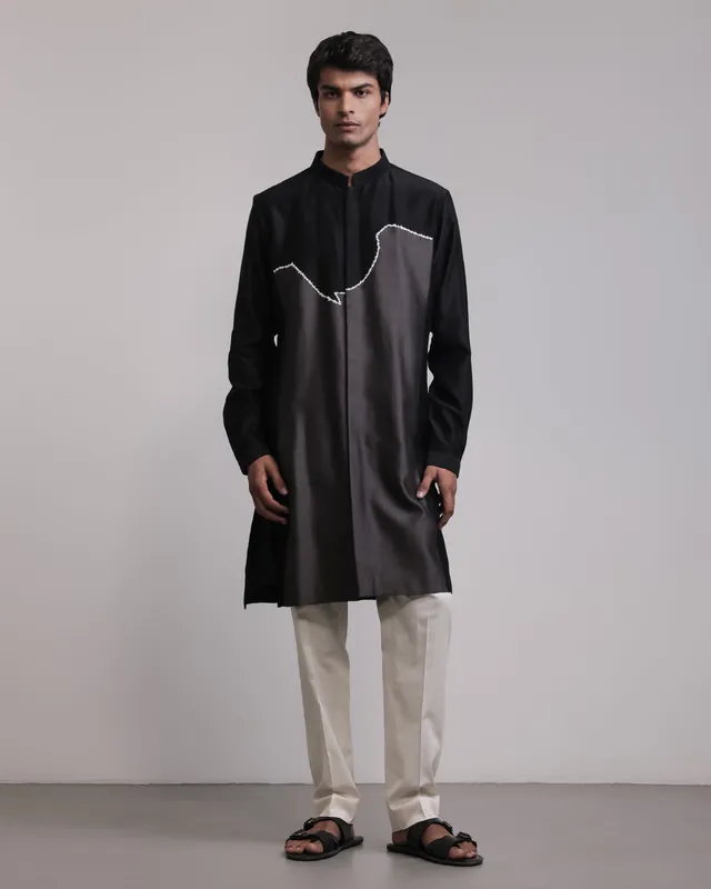 COUNTRYMADE Kurtas Broken Mirror Kurta Set ensemble kurta en soie brodé