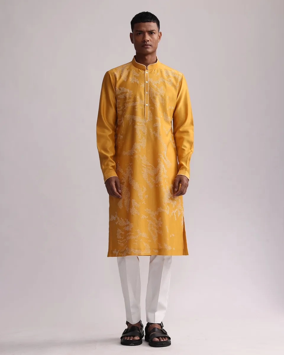 COUNTRYMADE Kurtas SHADOW CAMO HAND EMBROIDERED KURTA SET ensemble kurta brodé Chanderi
