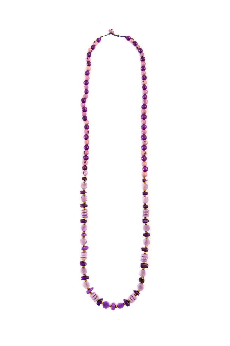 Collier Edith collier écru violet en ivoire végétal