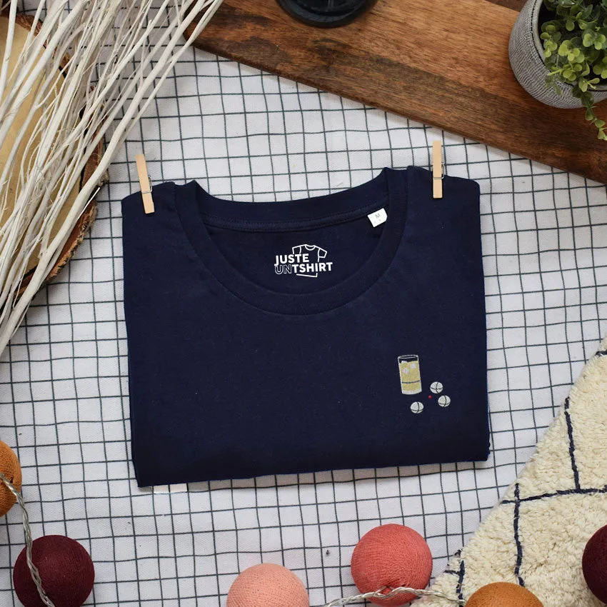 Juste Un T-shirt T-shirts Brodés Pastis Pétanque t-shirt blanc