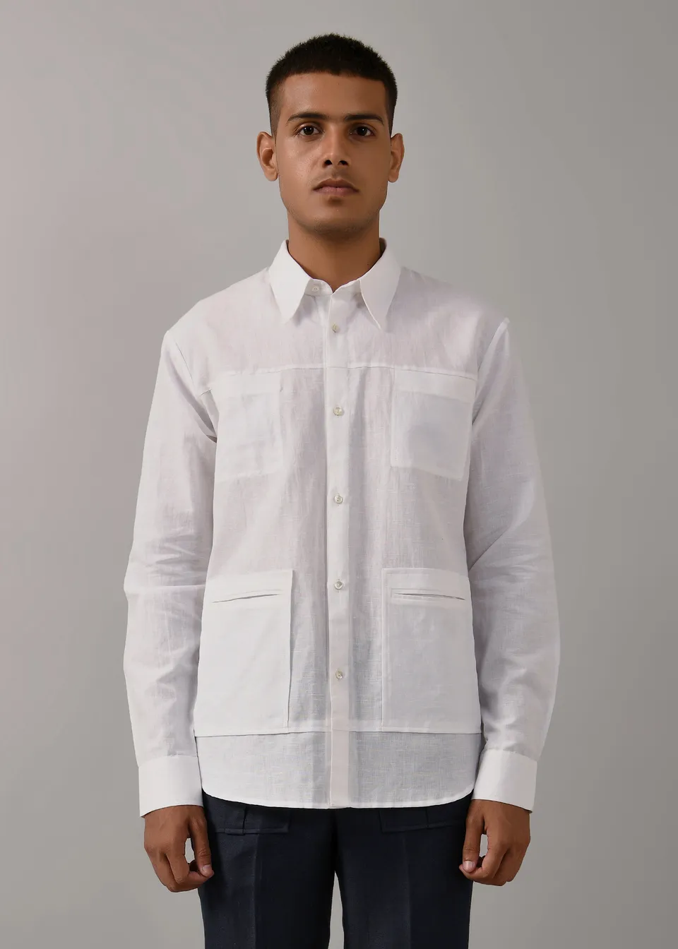 COUNTRYMADE Shirts Classic 4 pocket shirt chemise blanche coton lin 4 poches