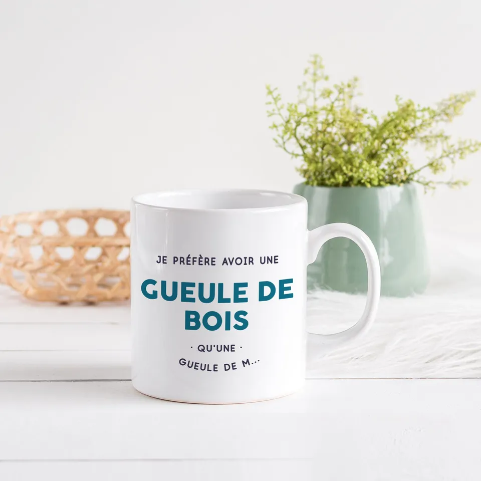 Juste Un T-shirt Mugs Je préfère avoir une gueule de bois mug humour
